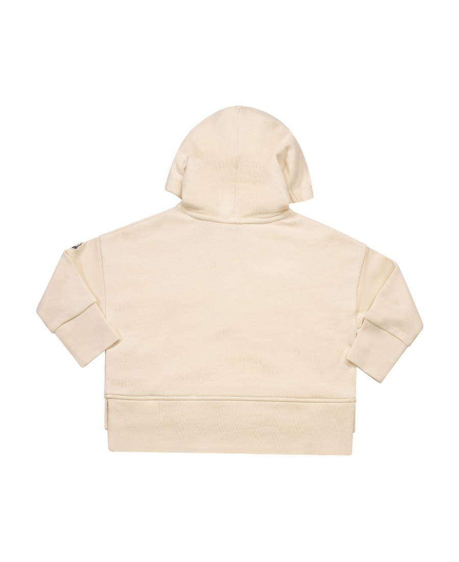 Moncler Logo-embroidered Cotton Hoodie In Nude