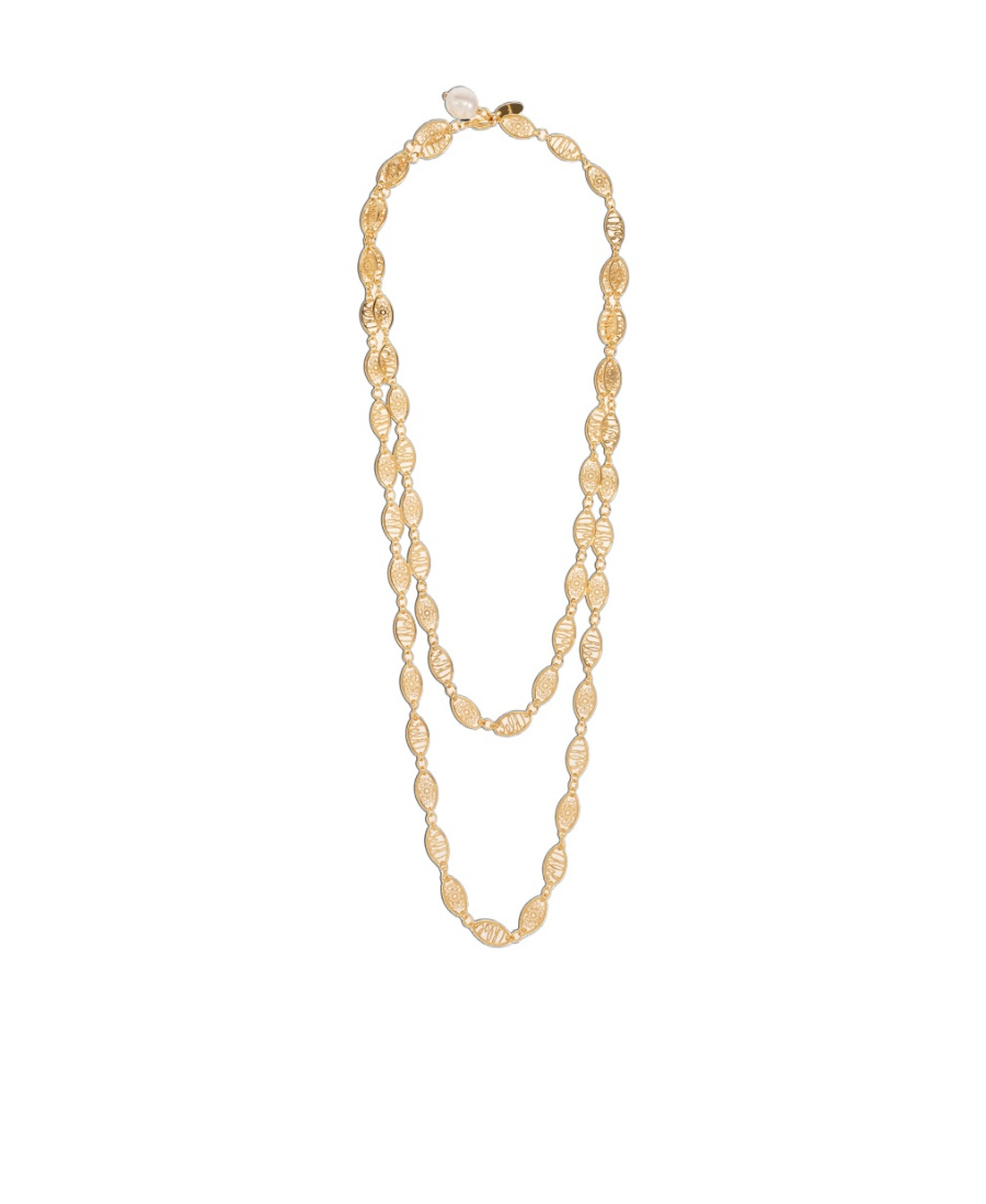 Chloé Logo-charm Necklace In Yellow