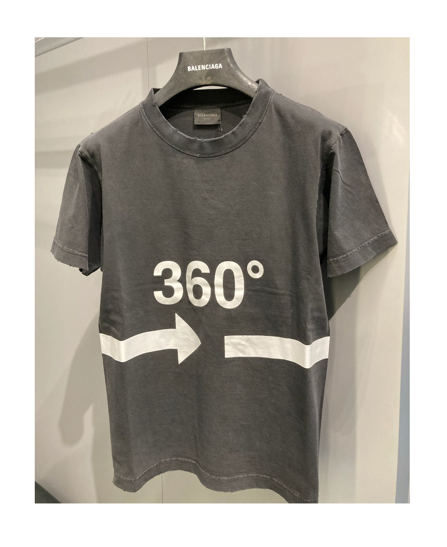 Balenciaga 360° Printed Crewneck T-shirt In Black