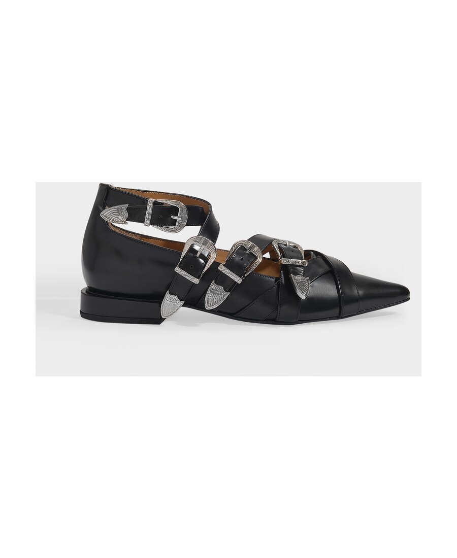 Toga Cross Strap Flat In Black
