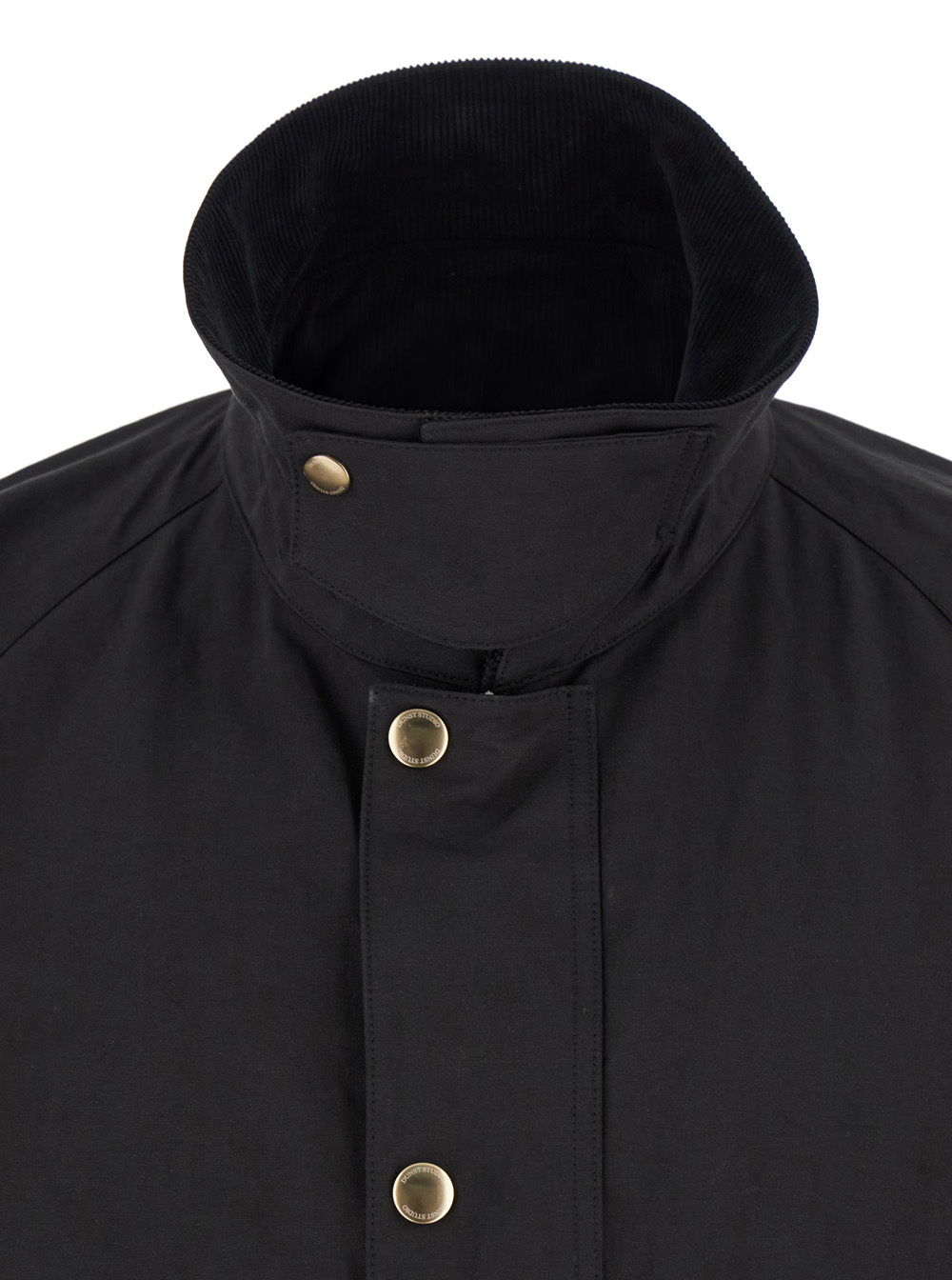 Dunst 'hunting' Black Jacket With Classic Collar And Adjustable Belt In Black