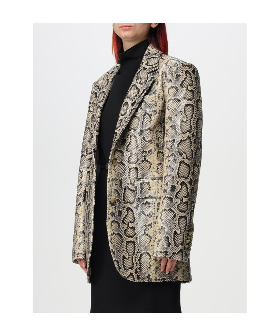 Sportmax Long Sleeved Lapel Suit Jacket In Gray