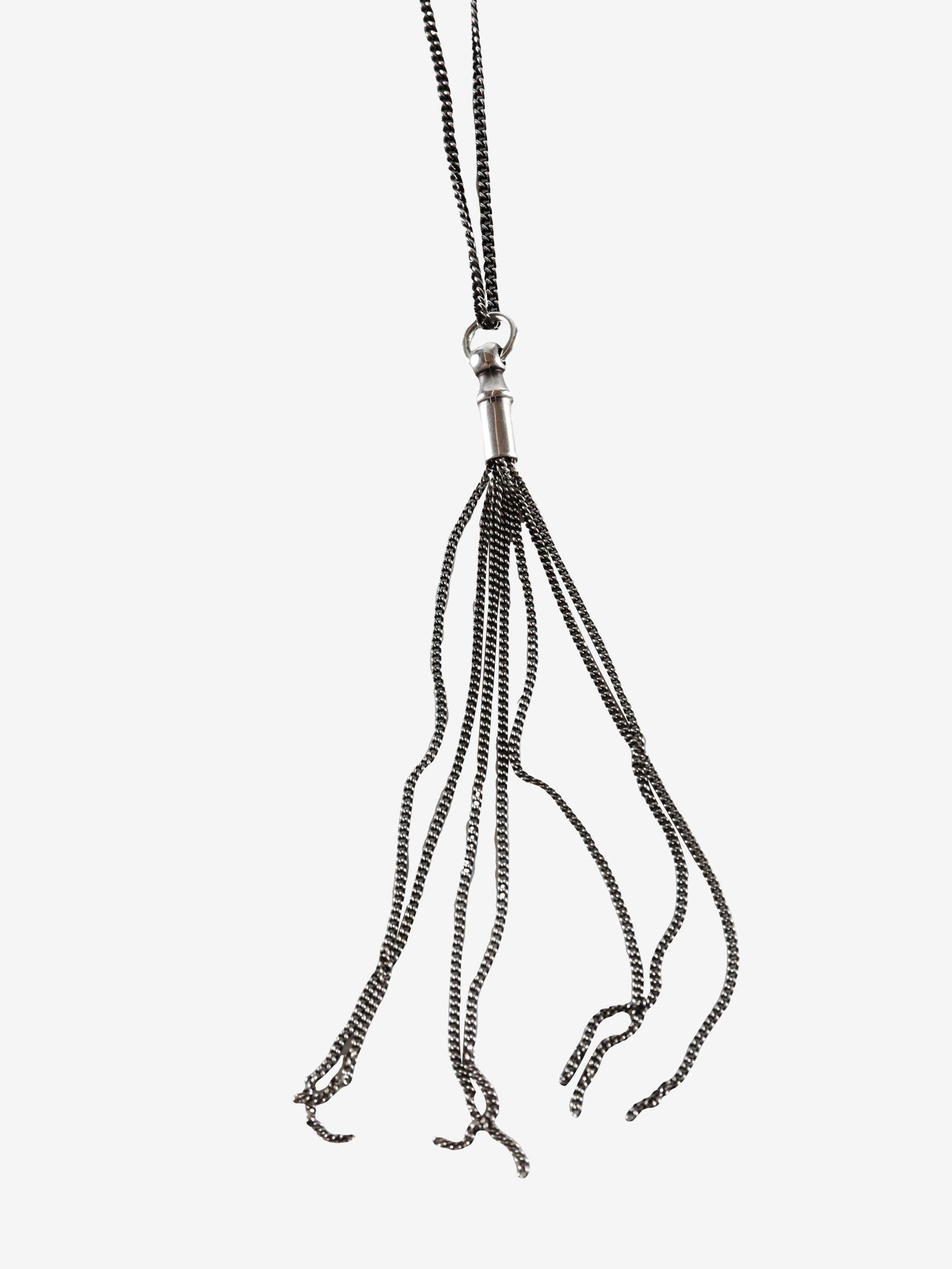 Ann Demeulemeester Pia Long Pearls And Chain Necklace In Metallic