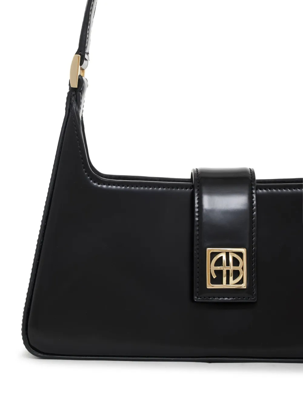 Shop Anine Bing Lou Shoulder Bag In Black