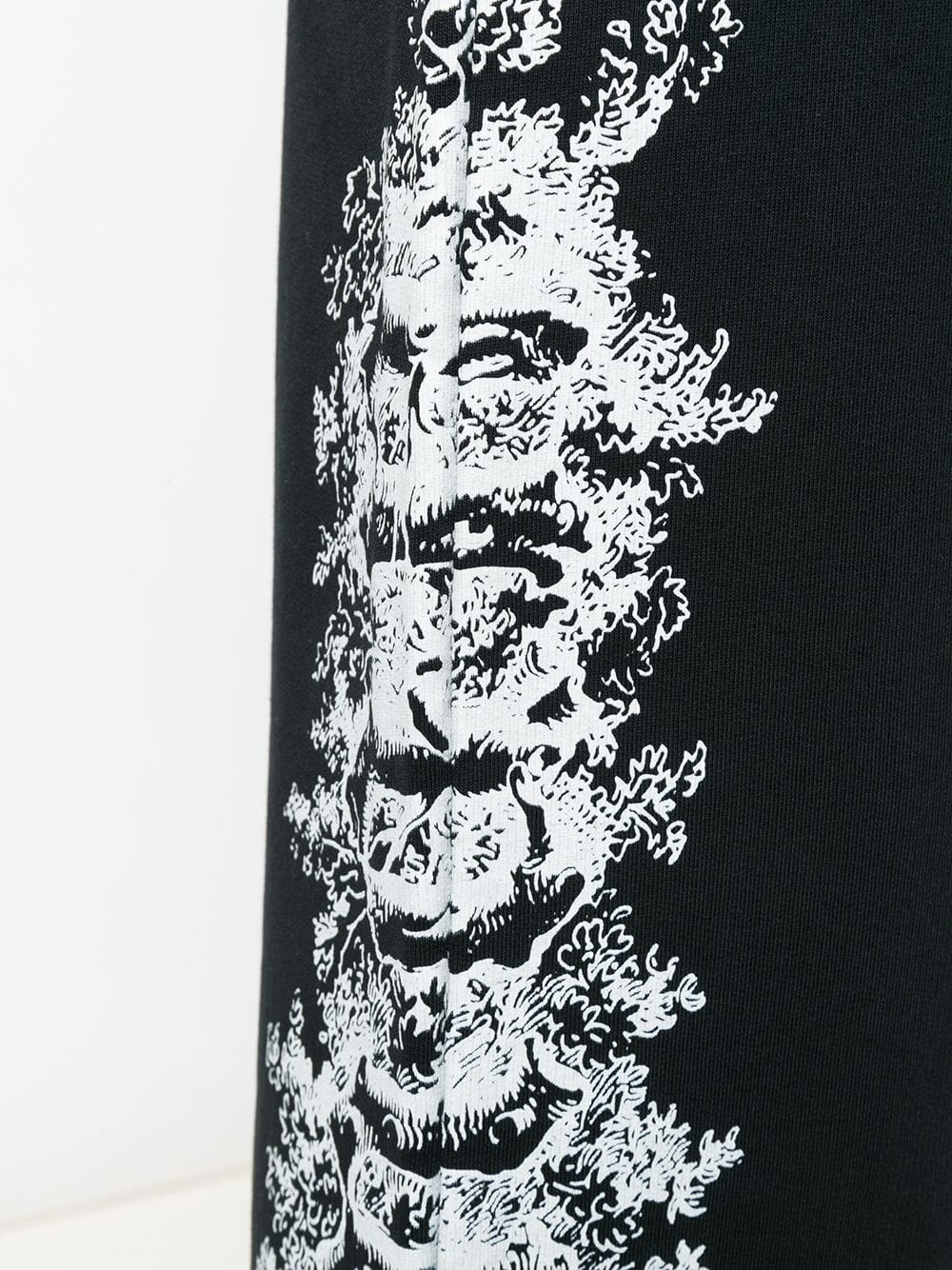 Off-white Side Printed Wide-legged Sports Pants In Black