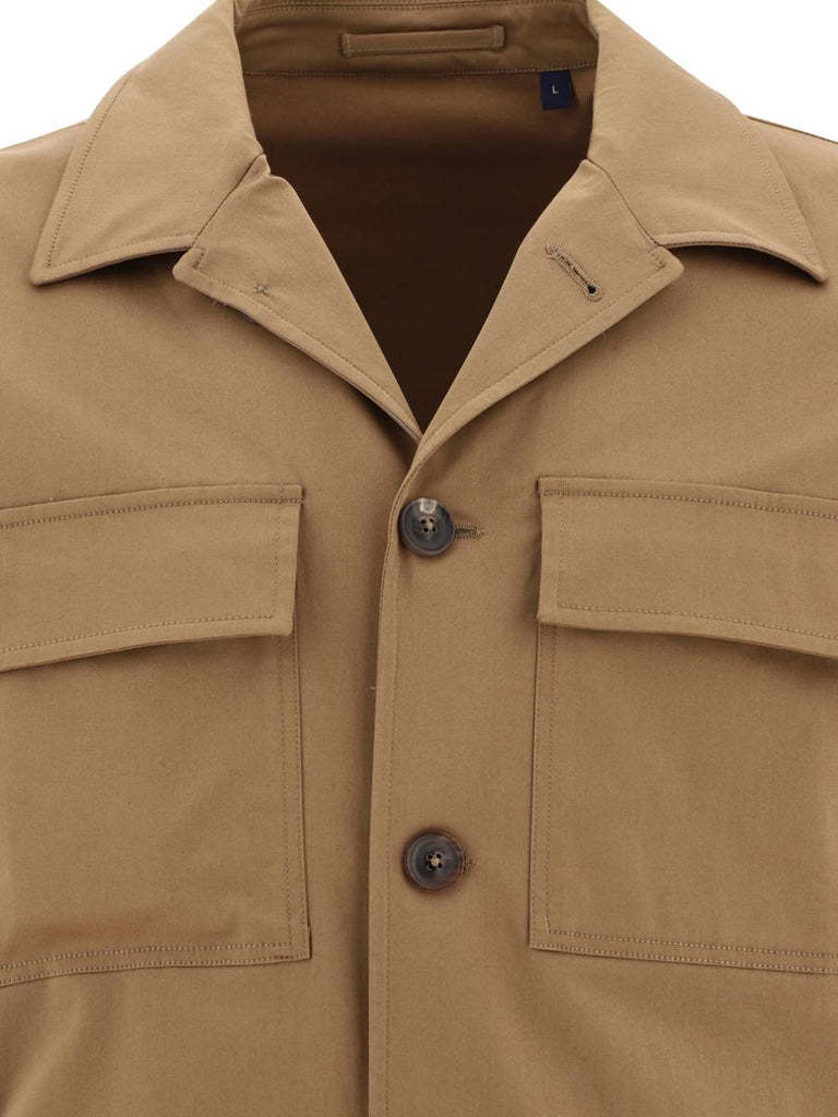 Lardini Overshirt With Breast Pockets Jackets Brown In Brown