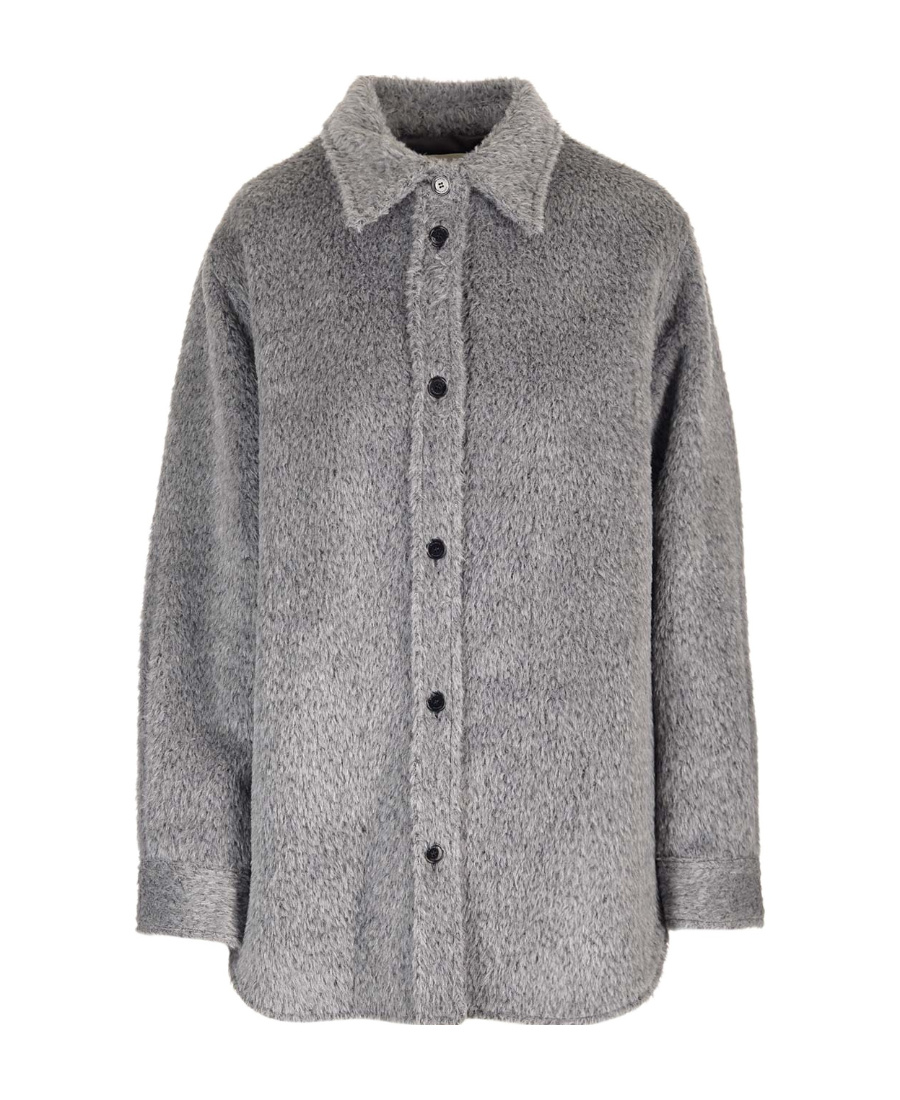 Isabel Marant Long Sleeved Buttoned Overshirt In Gray