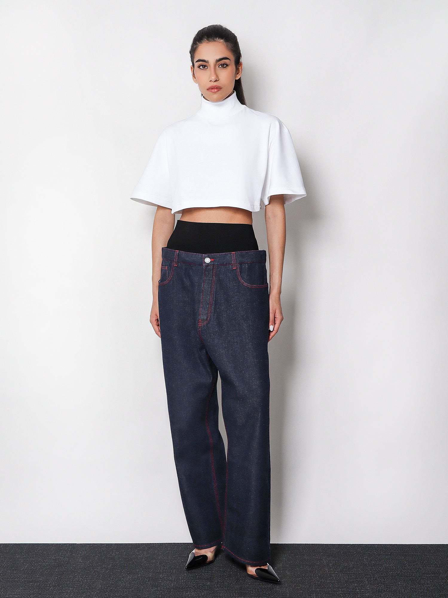 Alaïa High-necked T-shirt In White