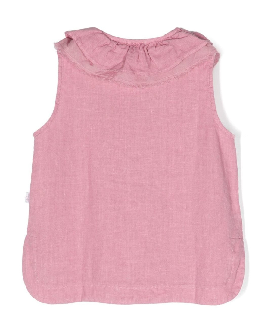 Il Gufo Ruffle-trim Sleeveless Blouse In Pink