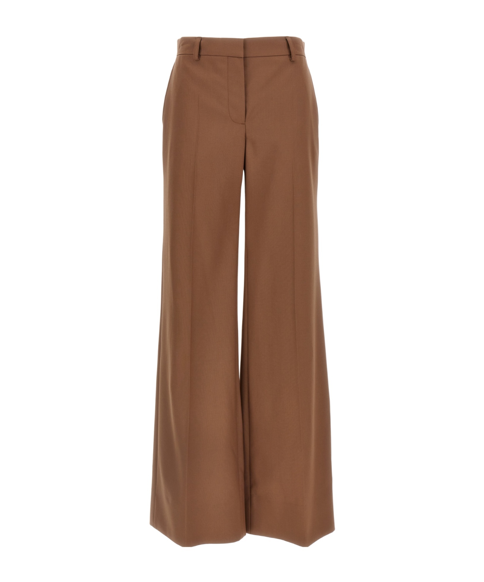 Stella Mccartney Wool Trousers With Wide Leg And Front Crease