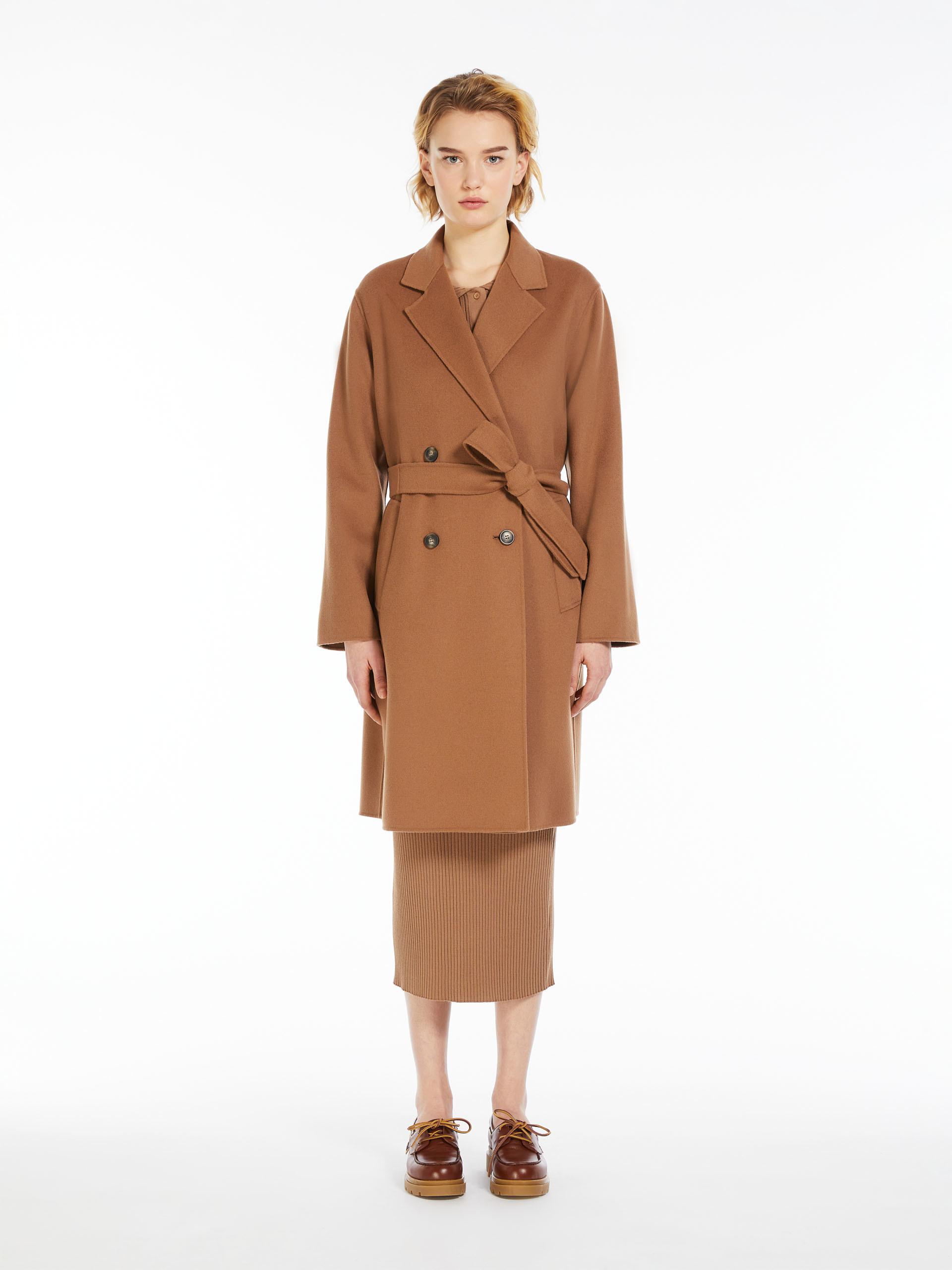 Weekend Max Mara Double-breasted Wool Coat In Brown