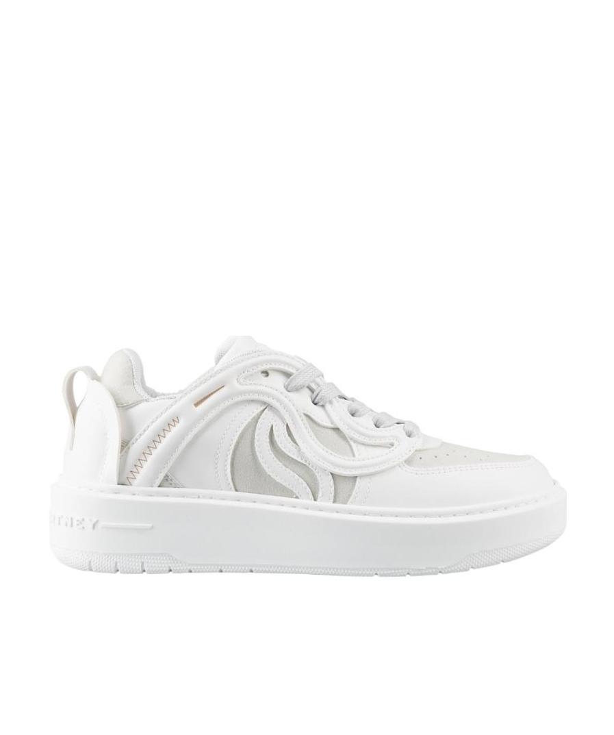 Stella Mccartney S-wave Geometric Low-top Sneakers In White