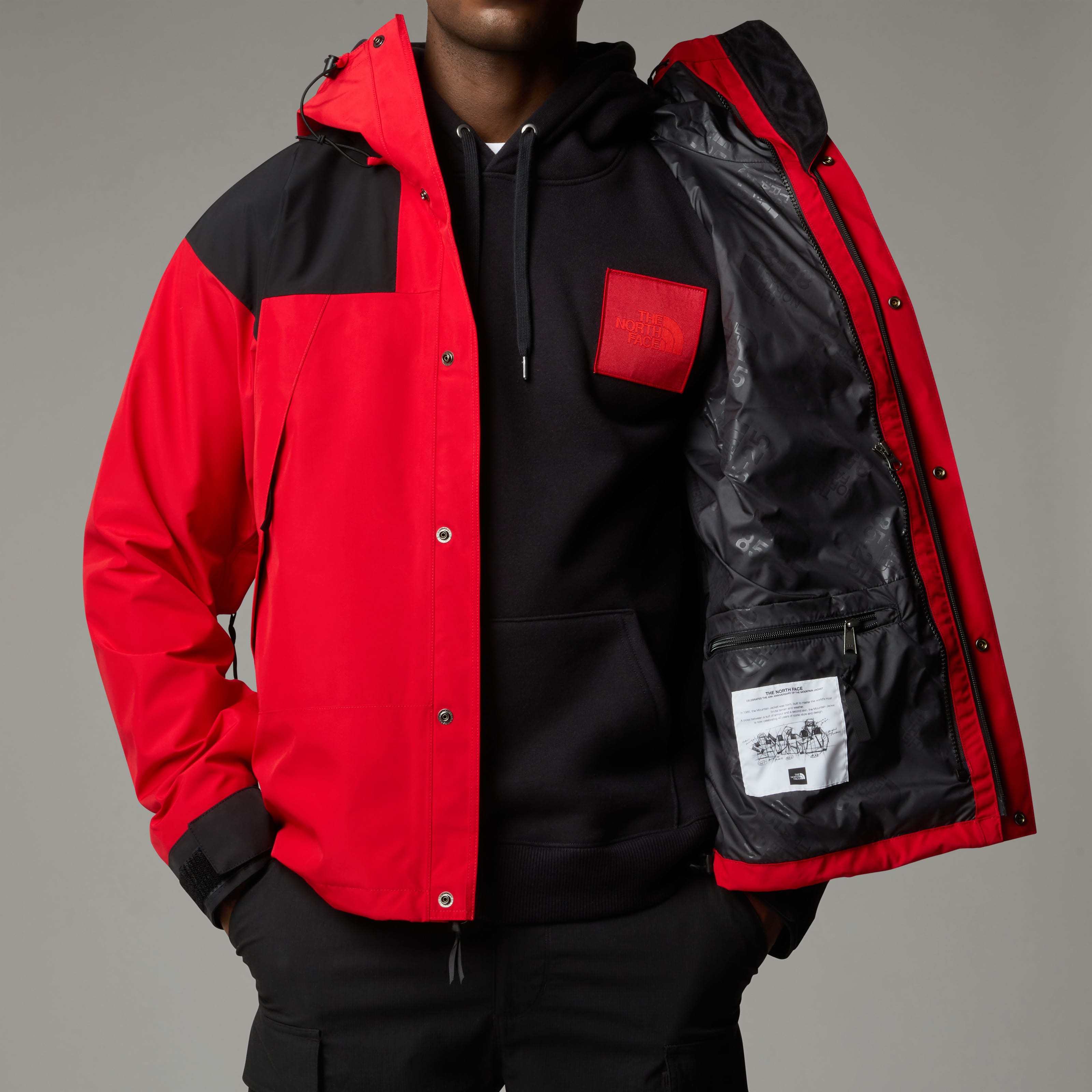 The North Face Mountain Mono Short Jacket In Red