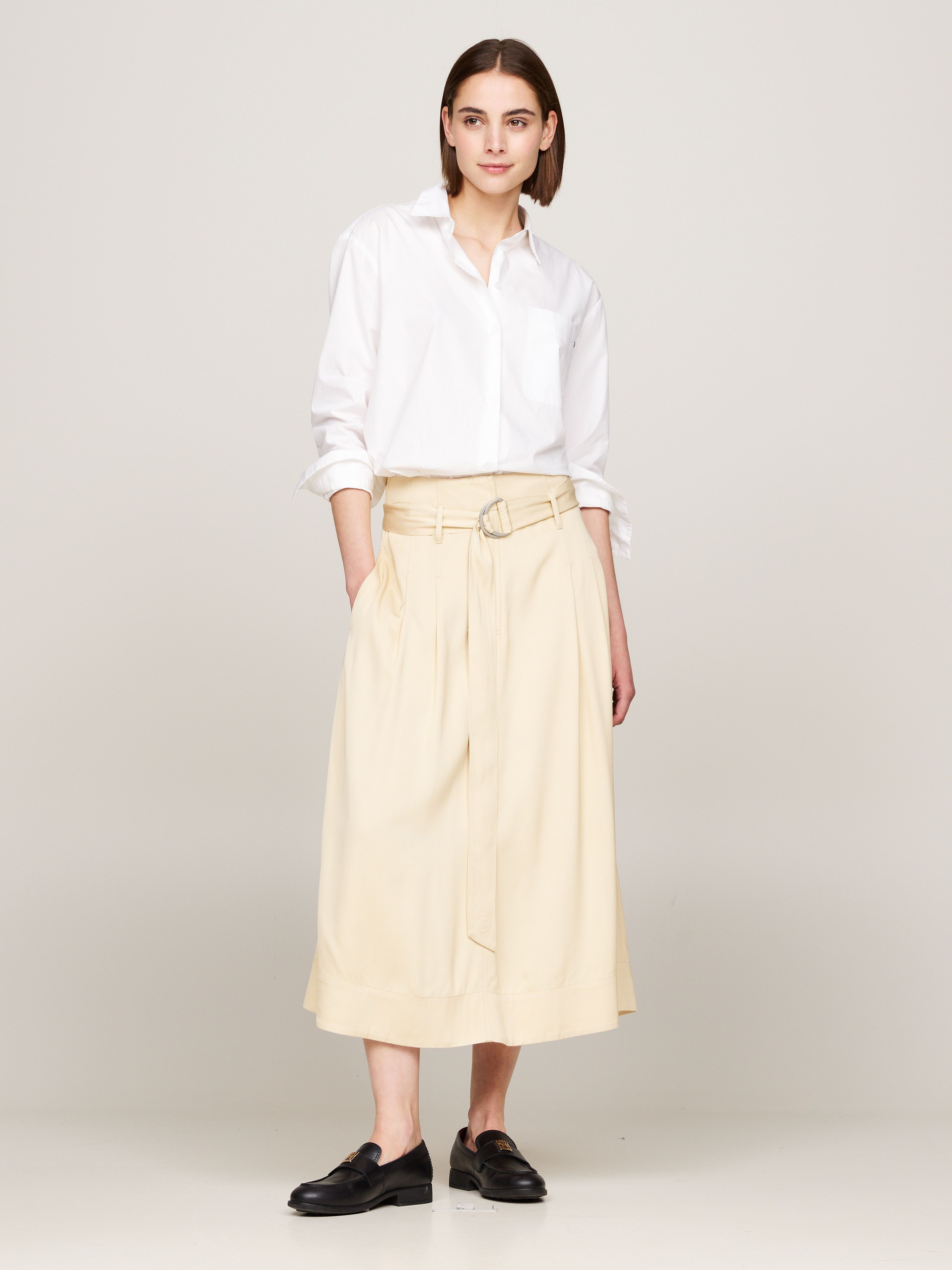 Tommy Hilfiger Belted Skirt In Nude