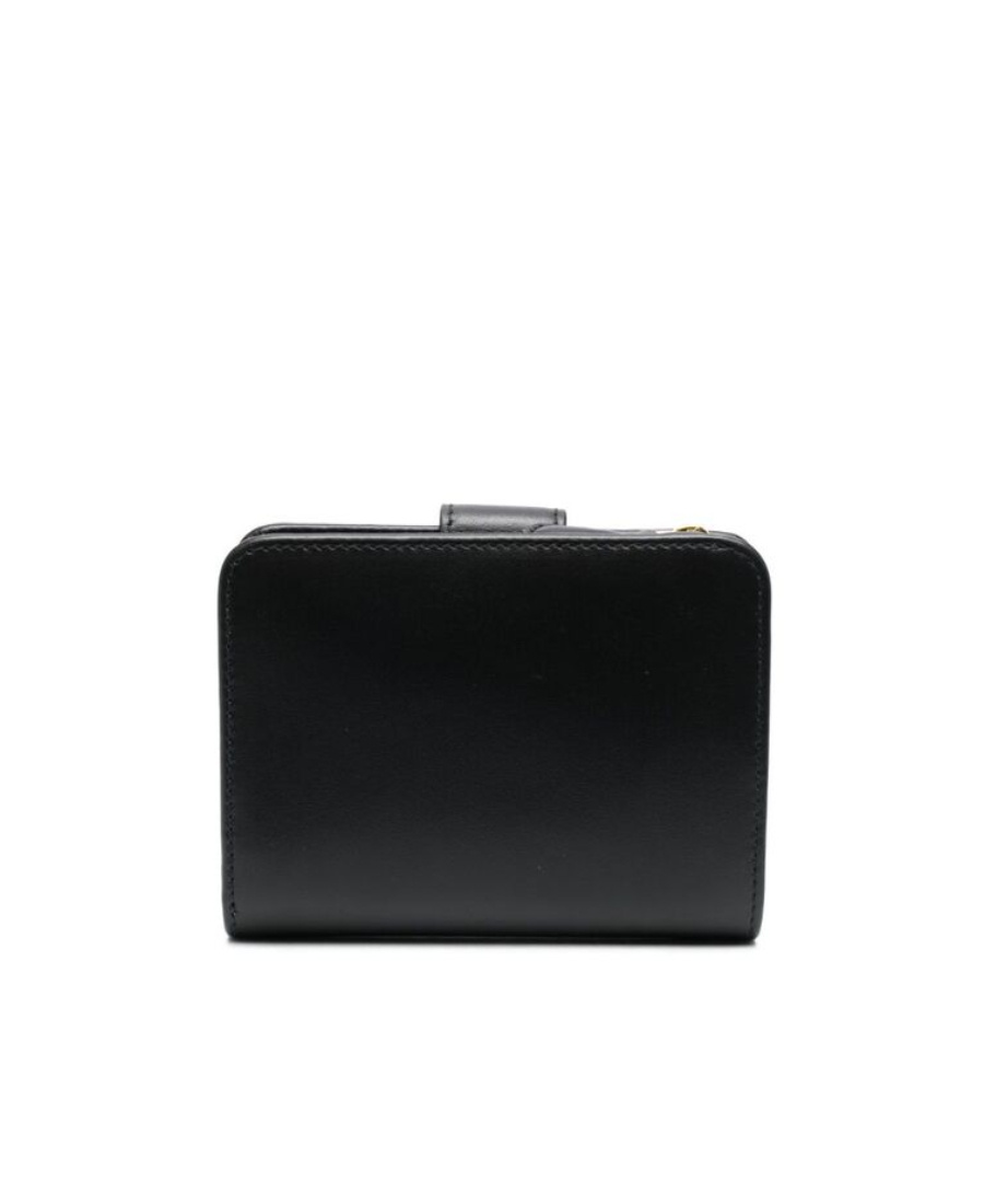 Prada Triangle-logo Leather Bi-fold Wallet In Black