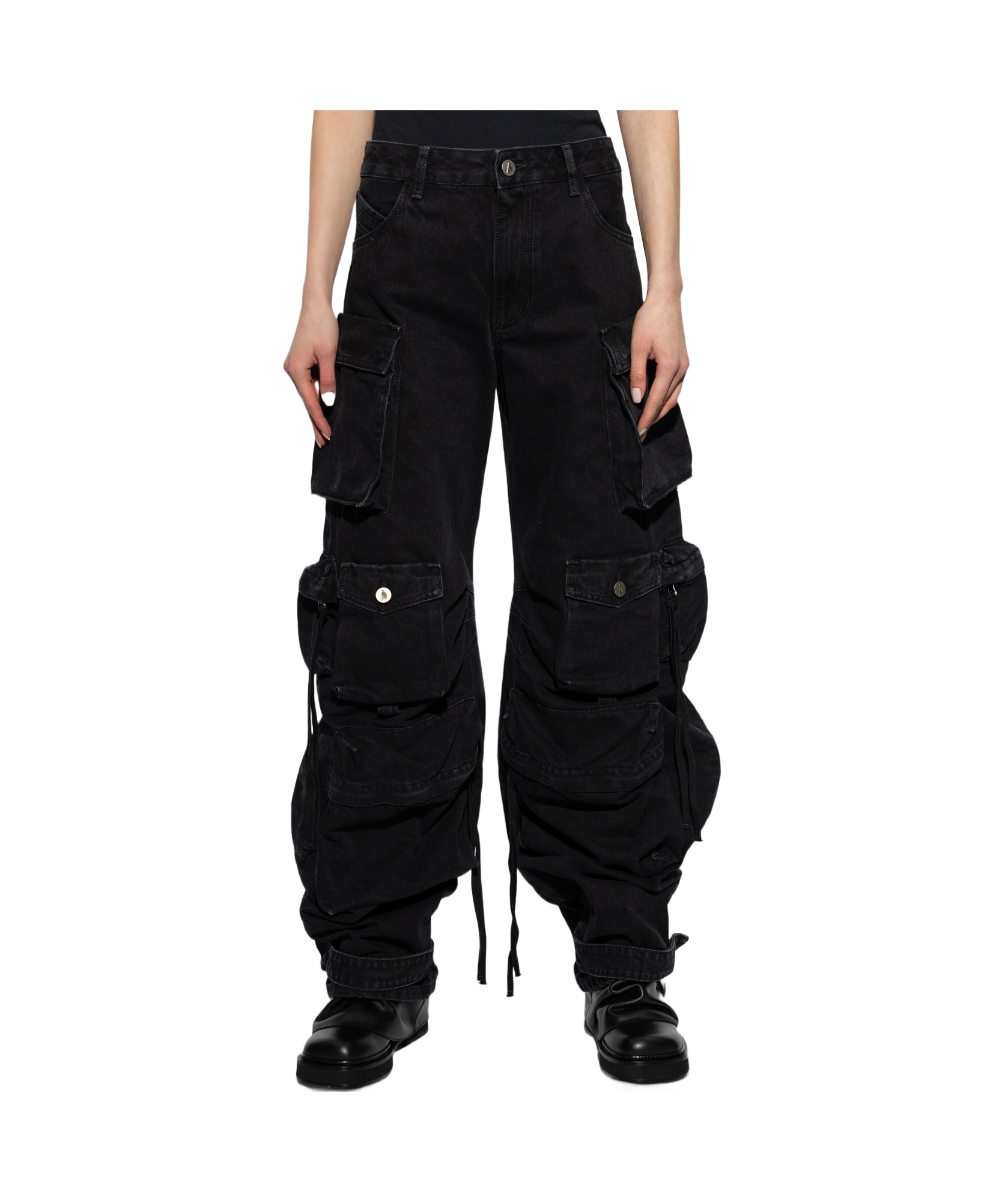 Shop Attico Fern Cargo Jeans In Black