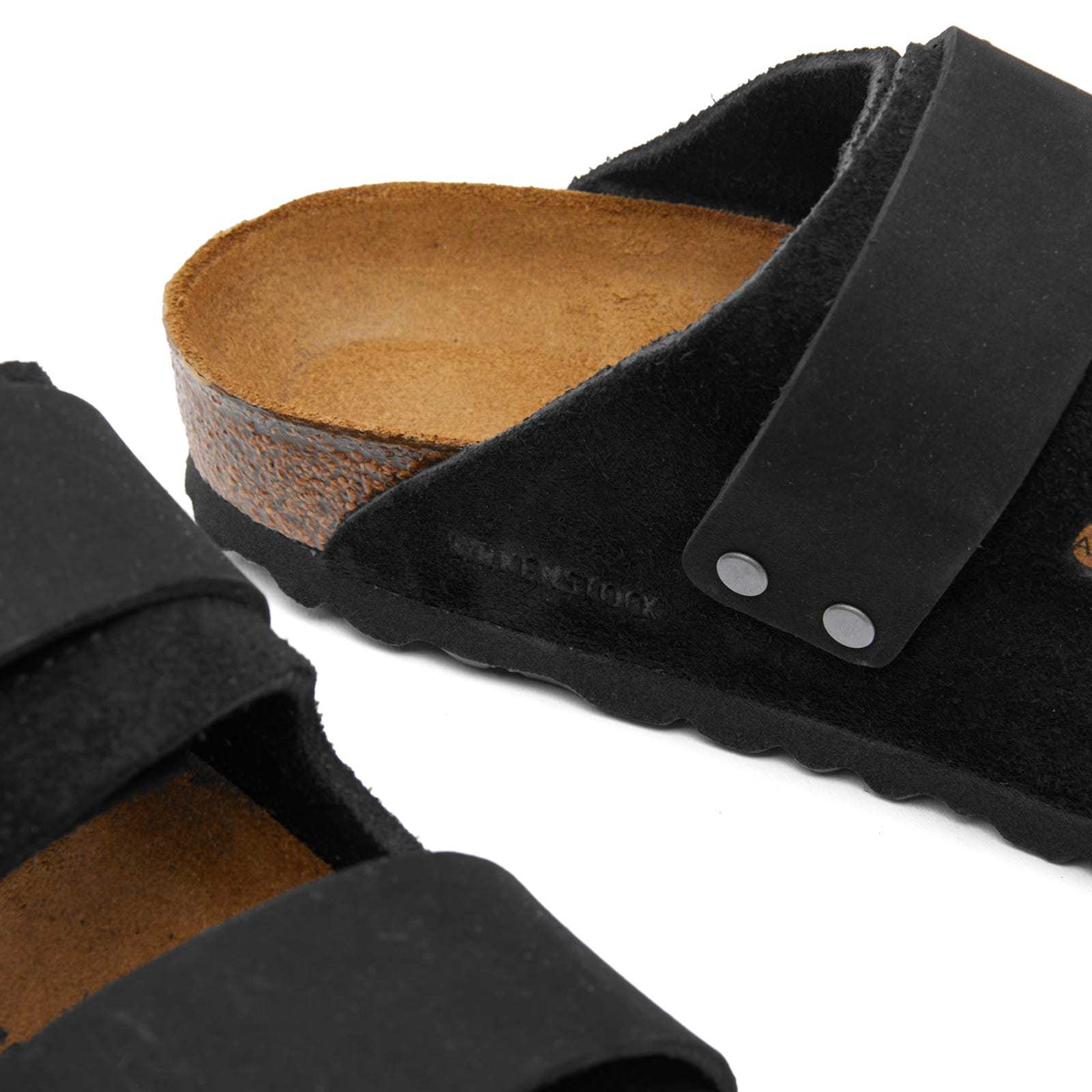 Birkenstock Uji Leather Slides In Black