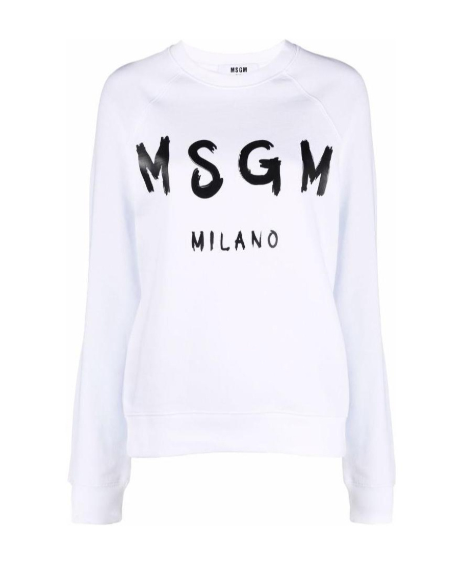 Msgm Relaxed-fit Sweatshirt With Bold Graphic Print In White