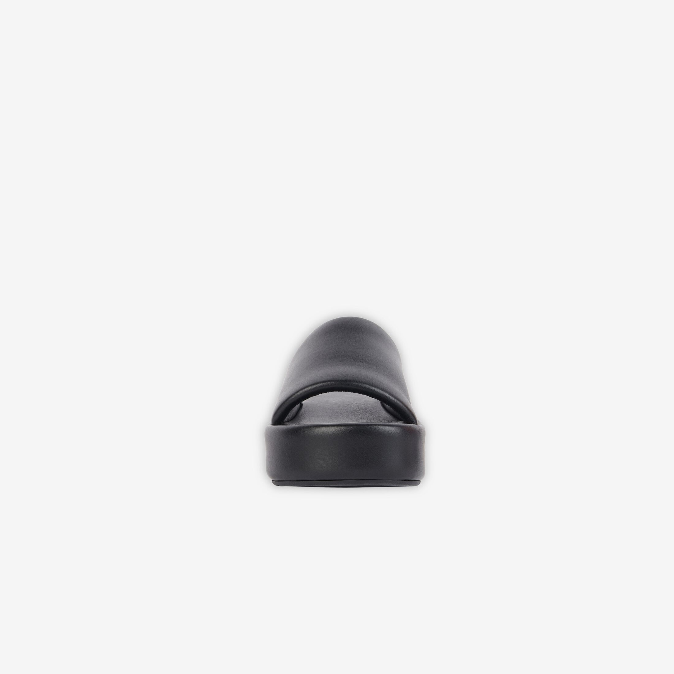 Balenciaga Rise Logo-print Leather Platform Slides In Black