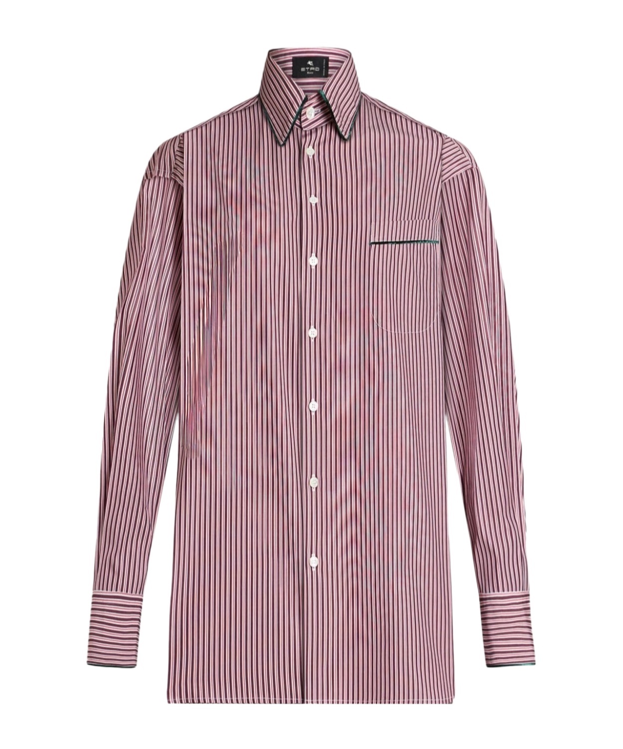 Etro Bordeaux Shirt With All-over Striped Motiv In Pink