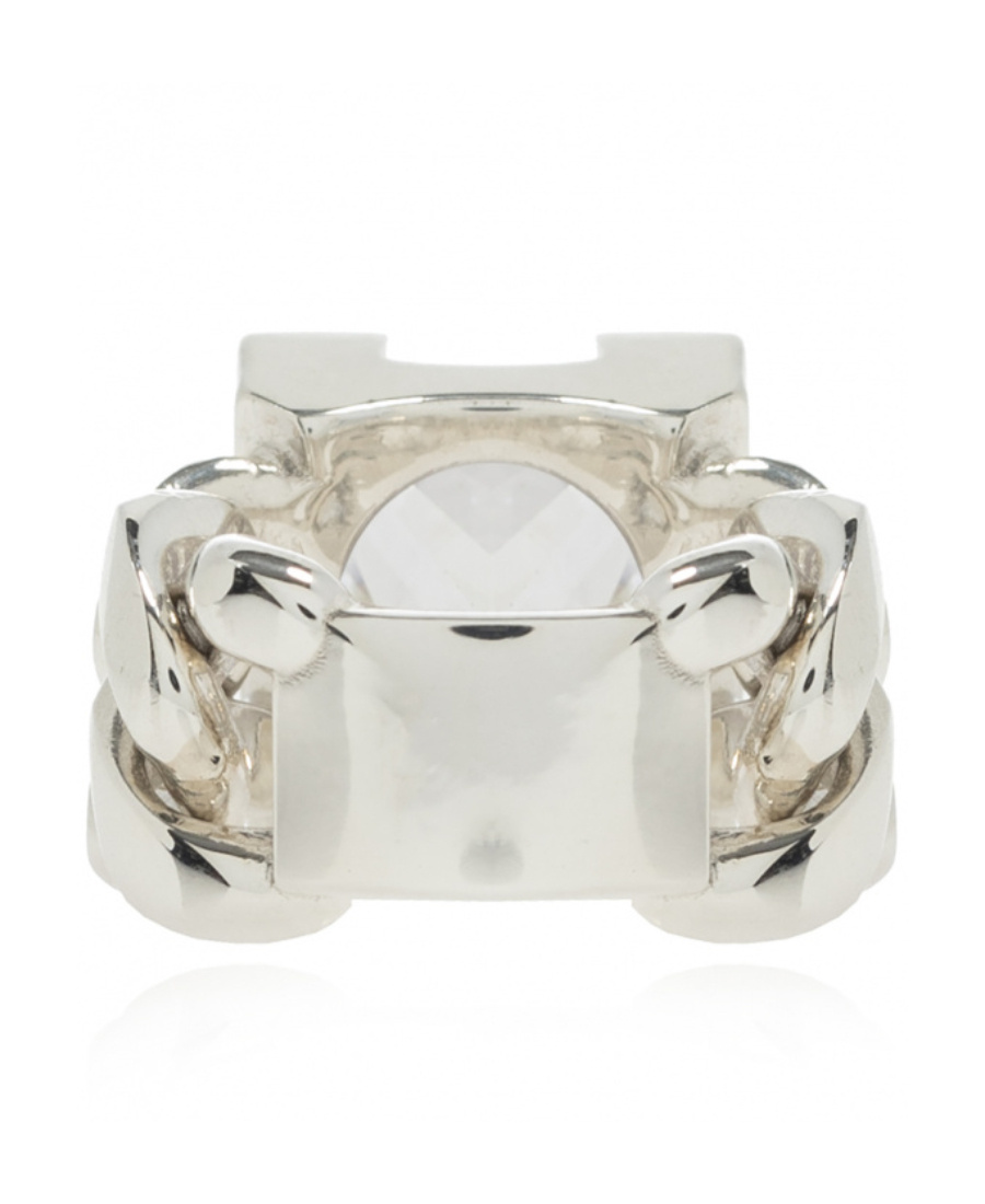 BOTTEGA VENETA CRYSTAL CURB CHAIN RING