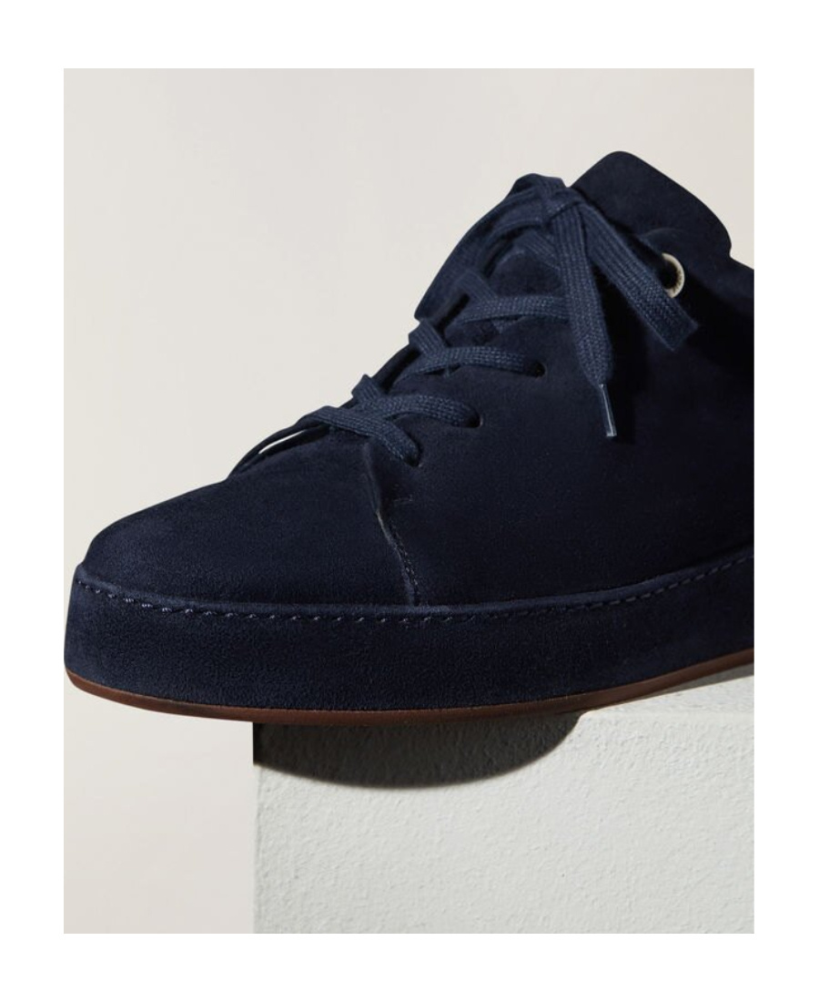 Loro Piana Strap-up Casual Sneakers In Midnight Blue