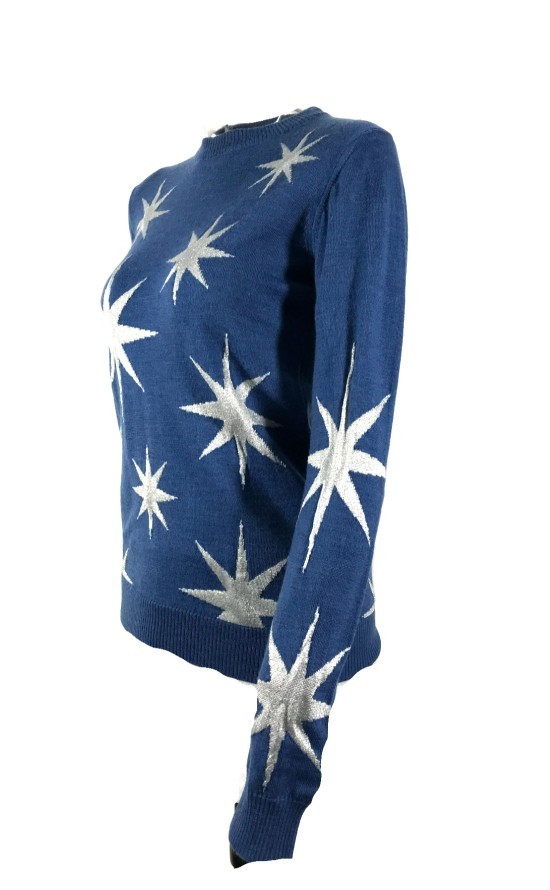 Moschino Long-sleeved Sweater In Blue