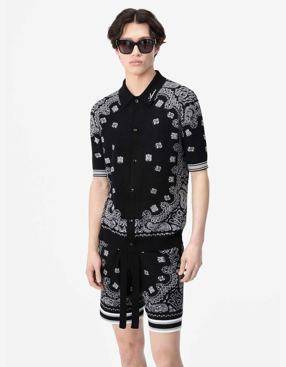 Amiri Bandana Polo Shirt In Black