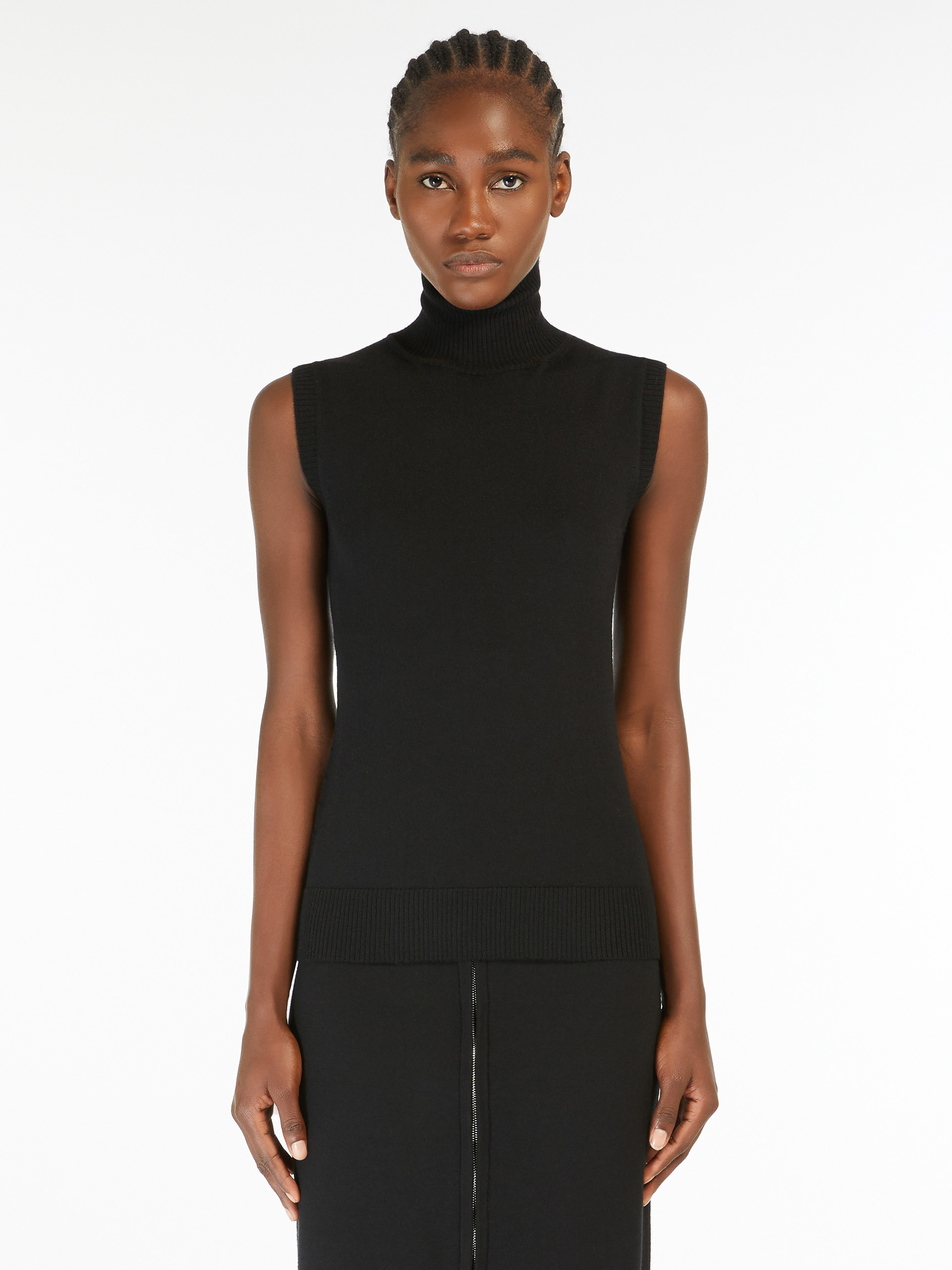 Sportmax Maglia Ardenza A Lupetto Smanicato In Black