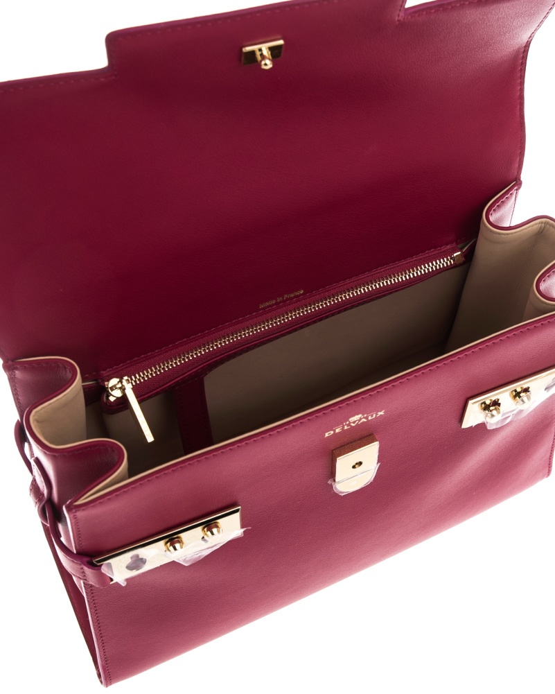 Delvaux Logo Handbag In Red