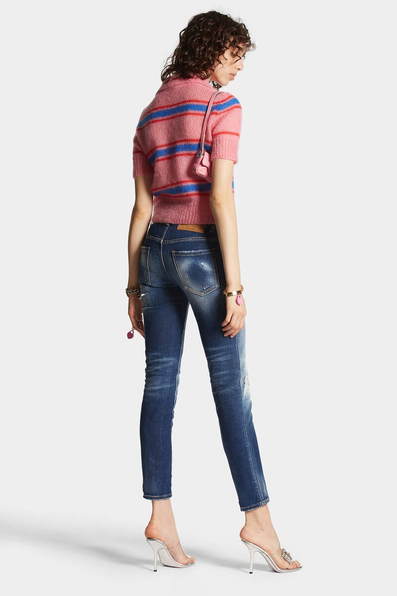 Dsquared2 Ripped Slim-leg Jeans In Blue