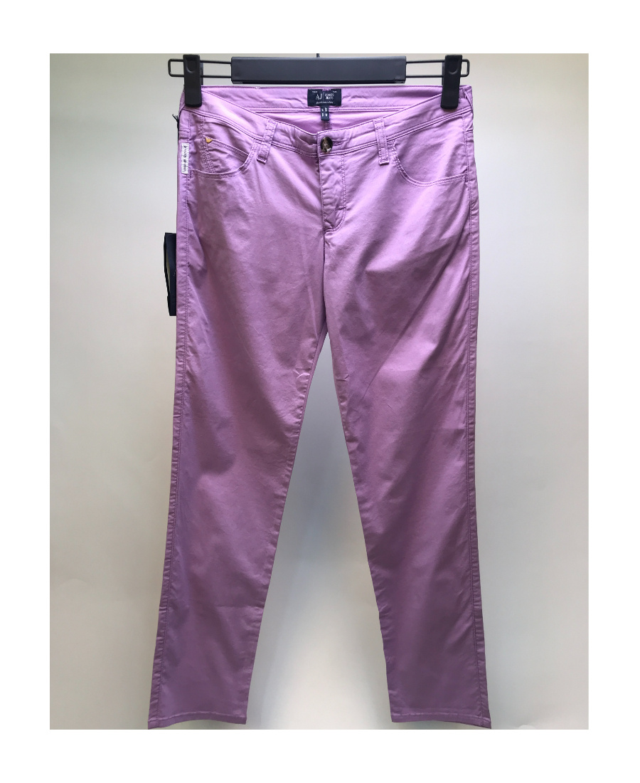 Shop Armani Jeans Logo Details Jeans In Purple