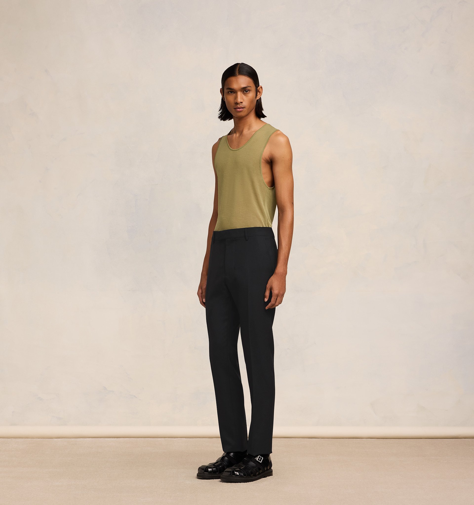 AMI ALEXANDRE MATTIUSSI AMI PARIS LOW-RISE TAPERED TROUSERS
