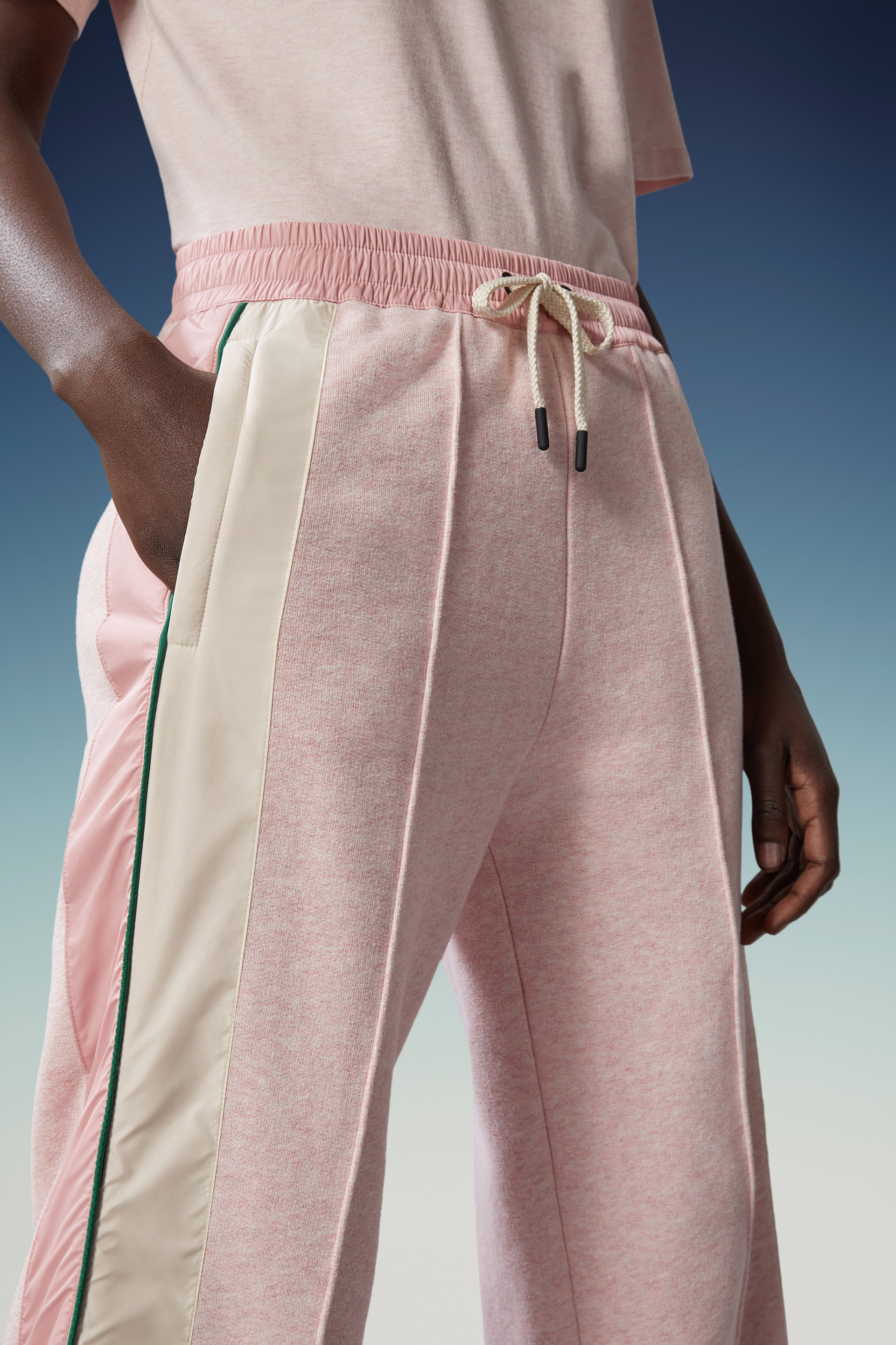 Moncler Straight-leg Cotton Track Pants In Pink