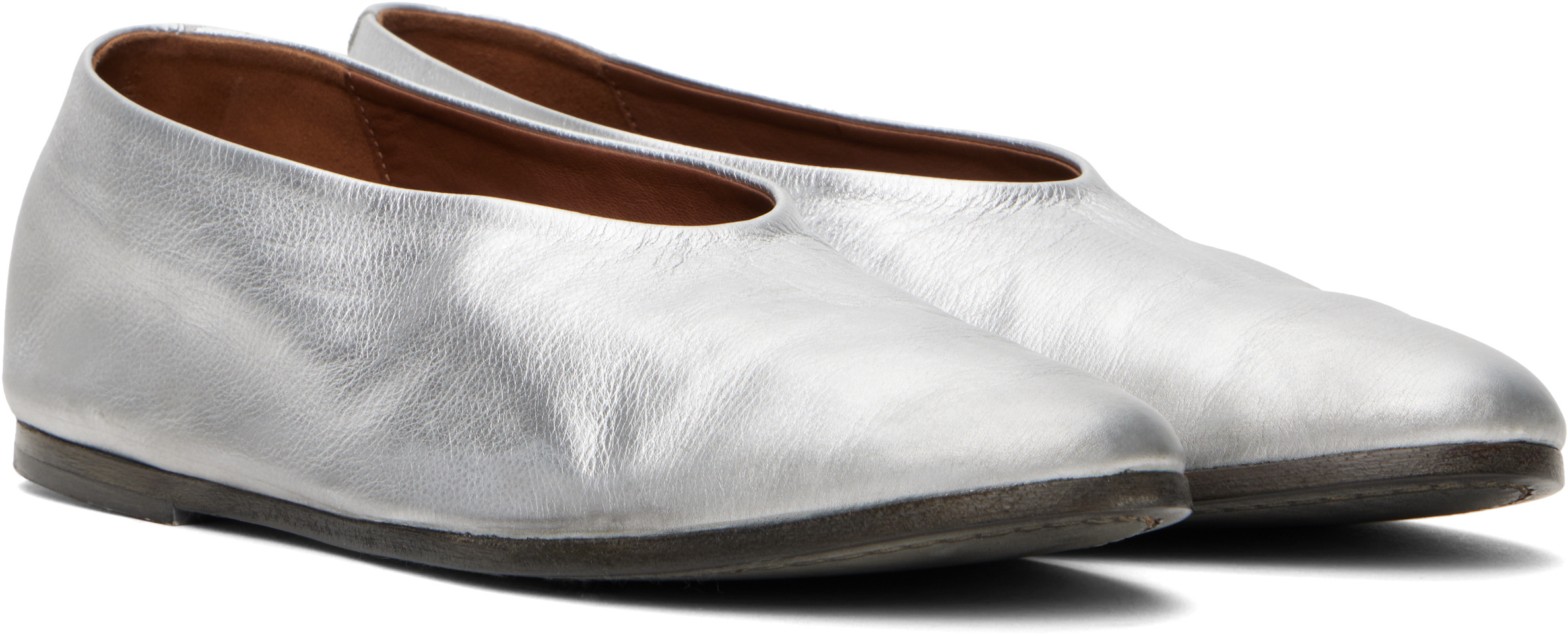 Marsèll Silver Coltellaccio Ballerina Flats In Multi