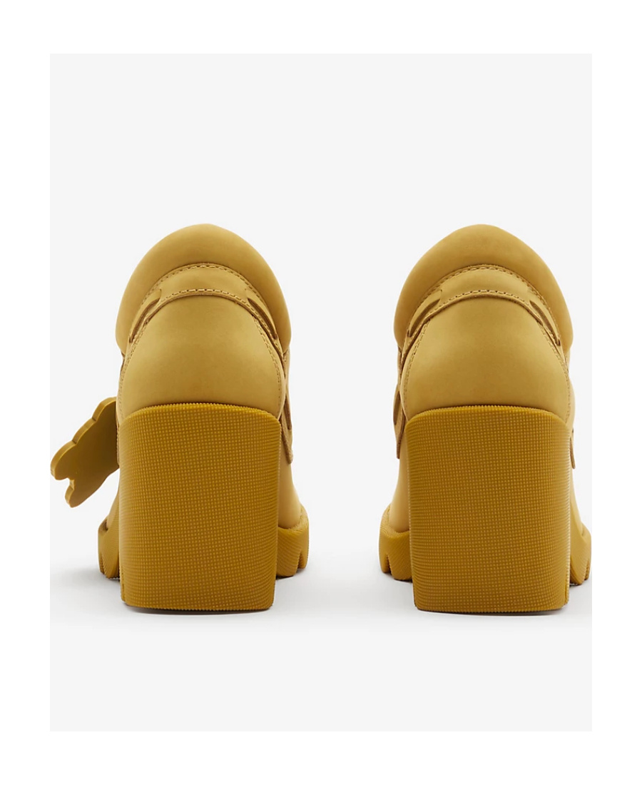 Burberry Nubuck Stride 65mm Loafers In Yellow