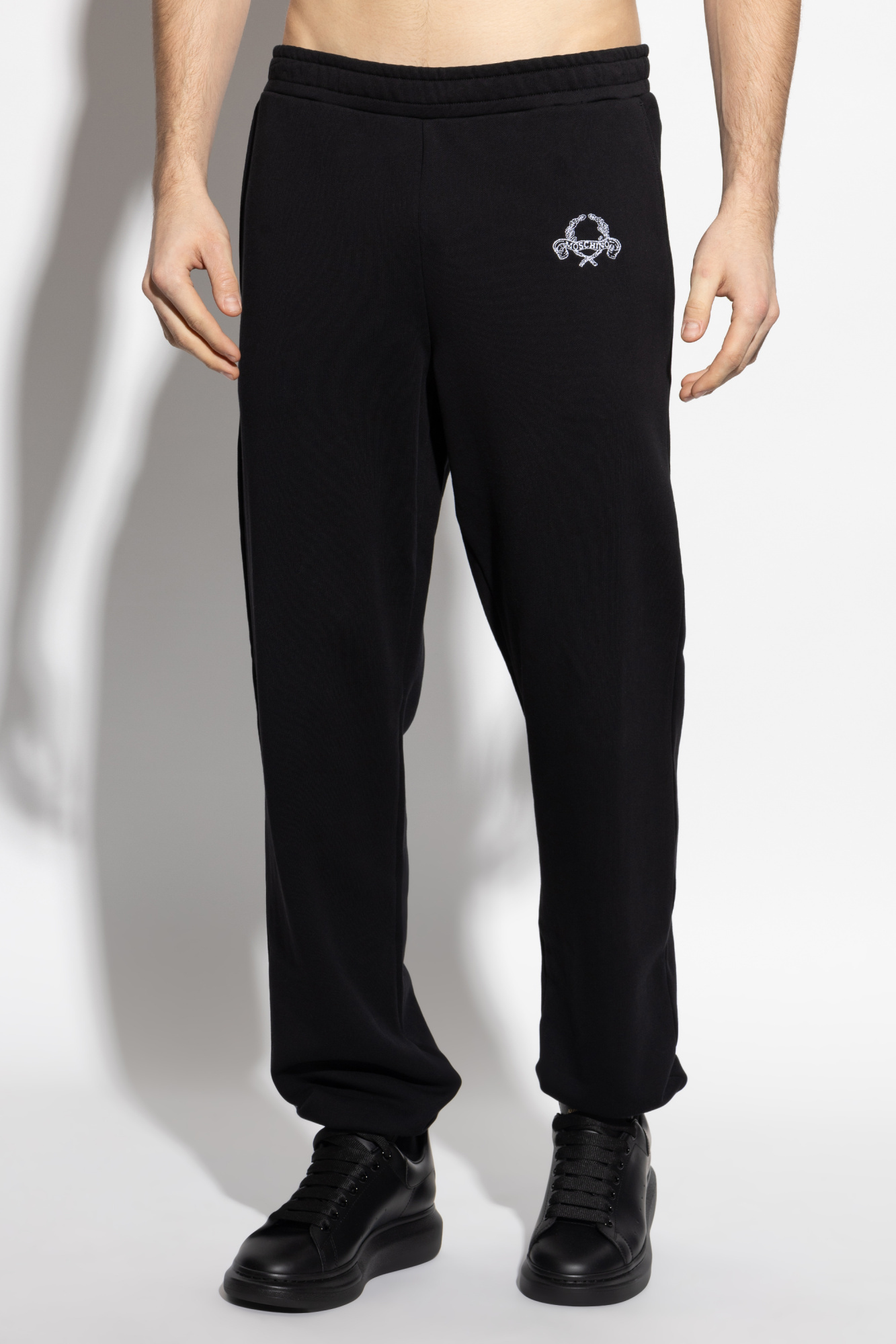 Moschino Elastic Waist Sweatpants In Black