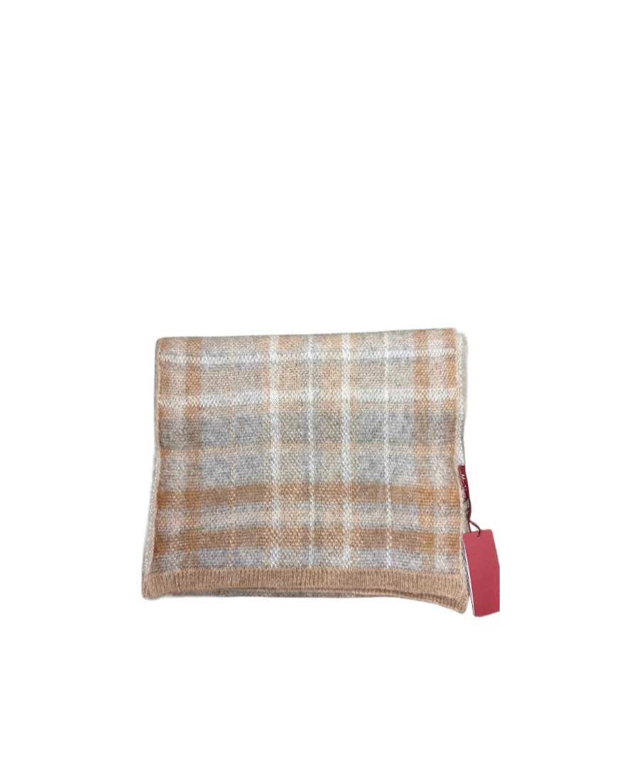 Max Mara Checkered Scarf In Nude