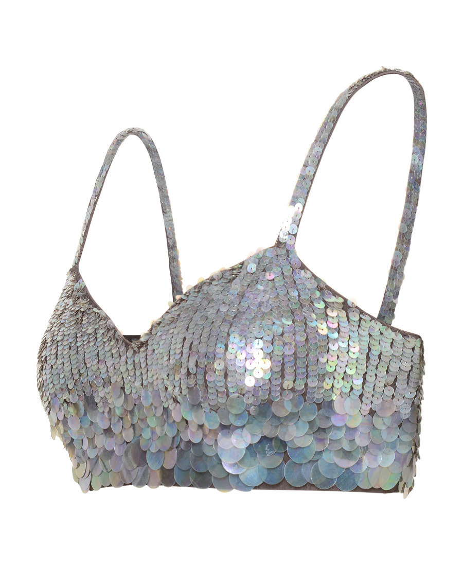 P.A.R.O.S.H IRIDESCENT SEQUIN CROPPED TOP 