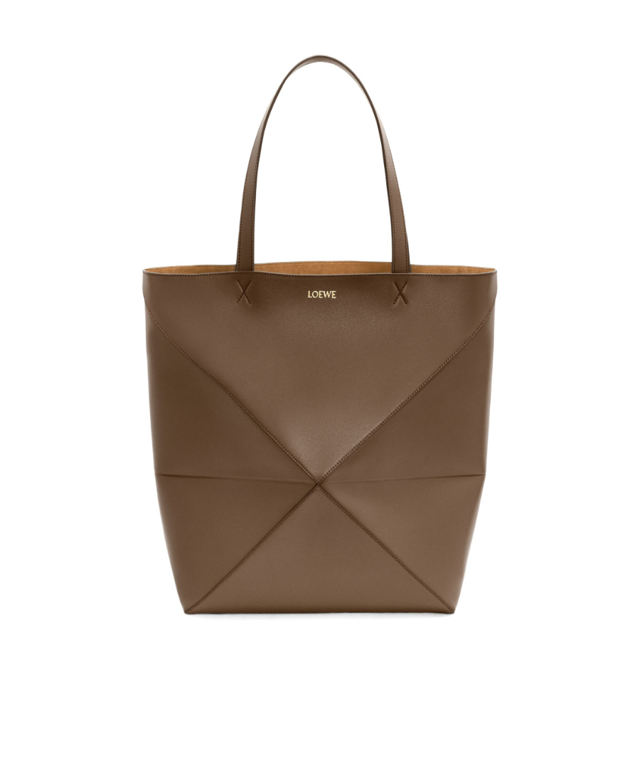 Loewe Puzzle Fold Large Tote Bag In Brown