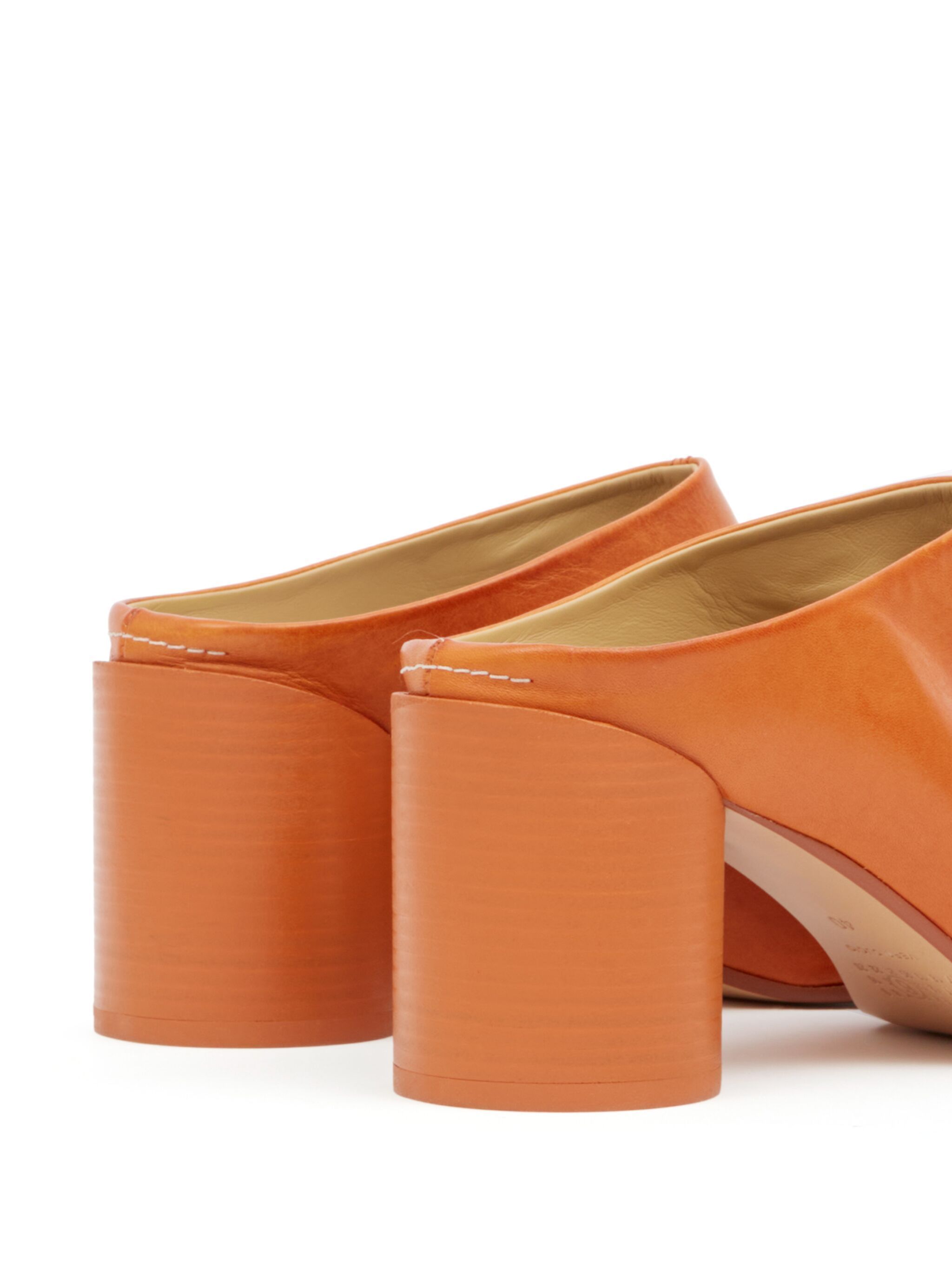 Mm6 Maison Margiela Anatomic-toe Leather Mules In Orange