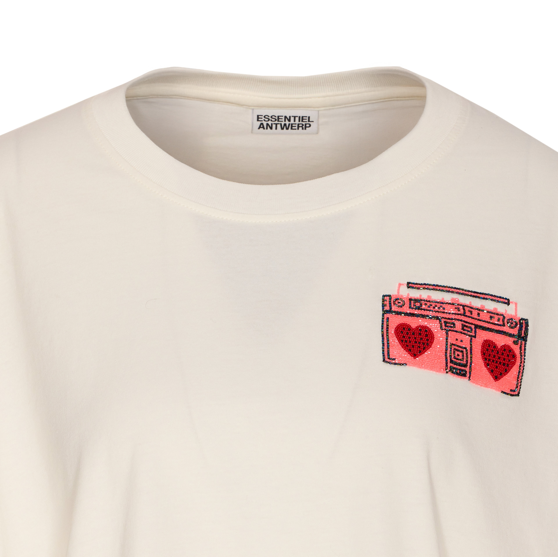 Essentiel Antwerp Hadio Embroidered T-shirt In White