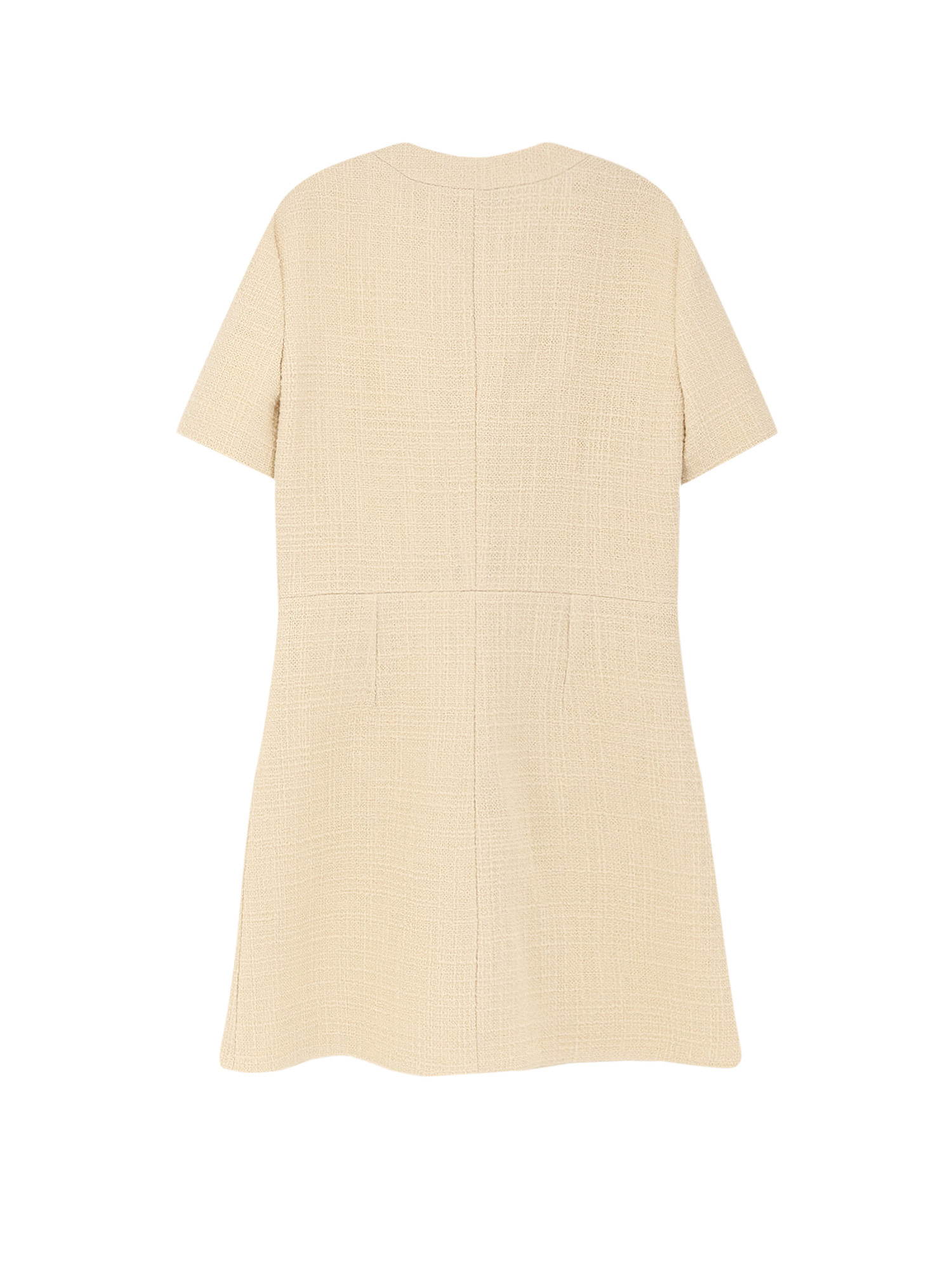 Gucci Textured Wool Tweed Dress In Neutral