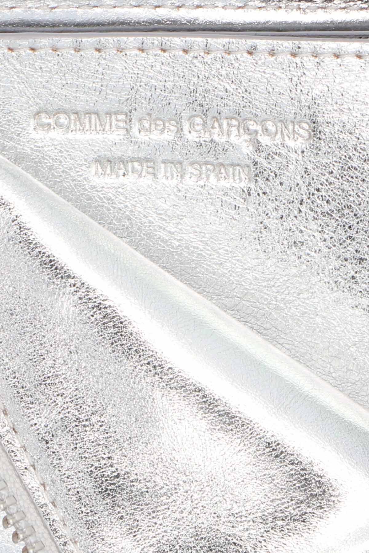 Comme Des Garçons Logo Wallet In Metallic