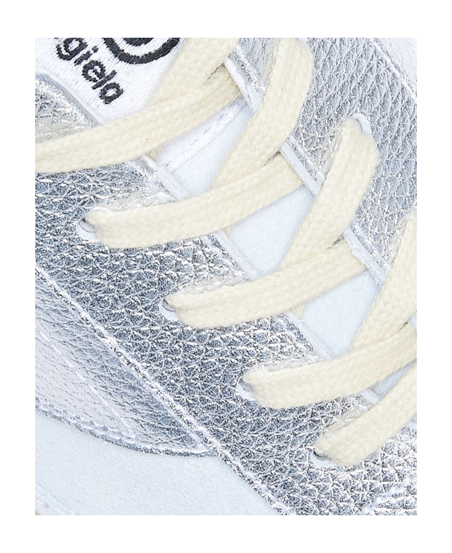 Shop Mm6 Maison Margiela 6 Court Lamé Sneakers In White