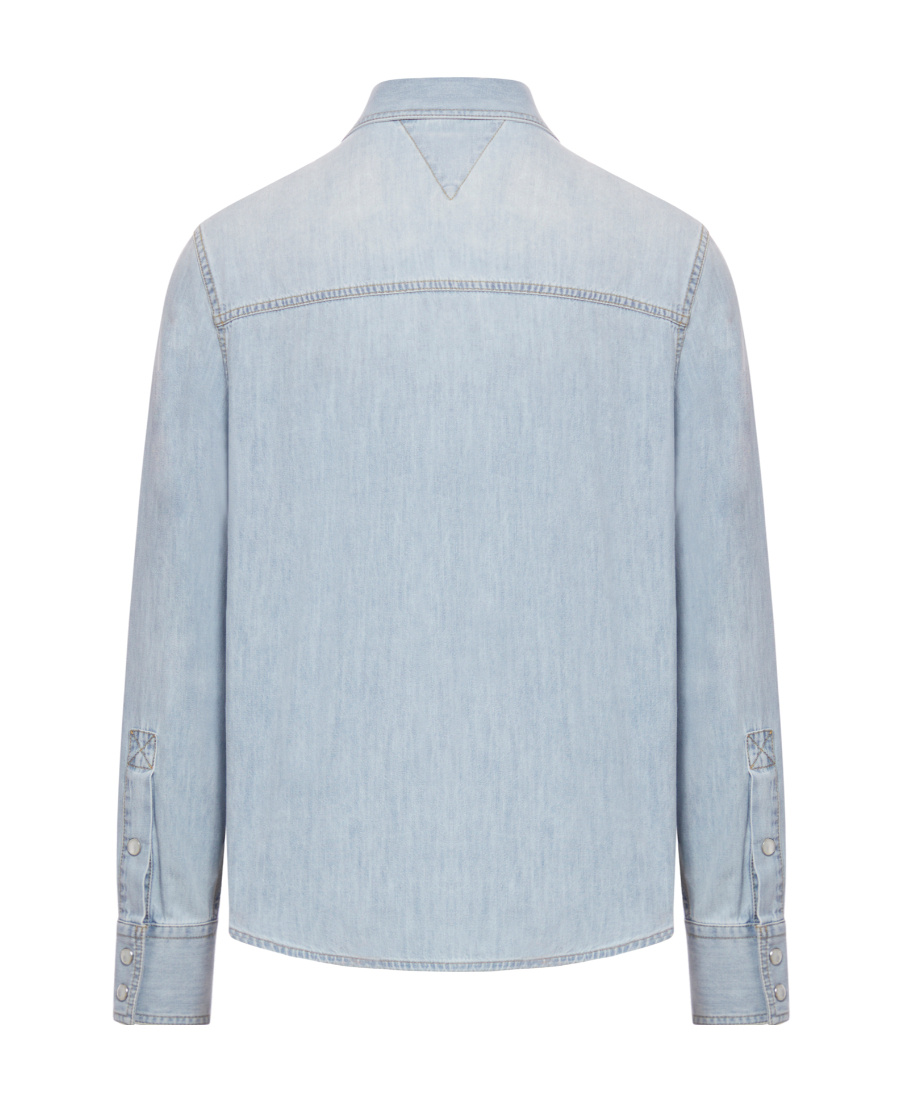 Bottega Veneta Bleached Light Denim Shirt In Blue