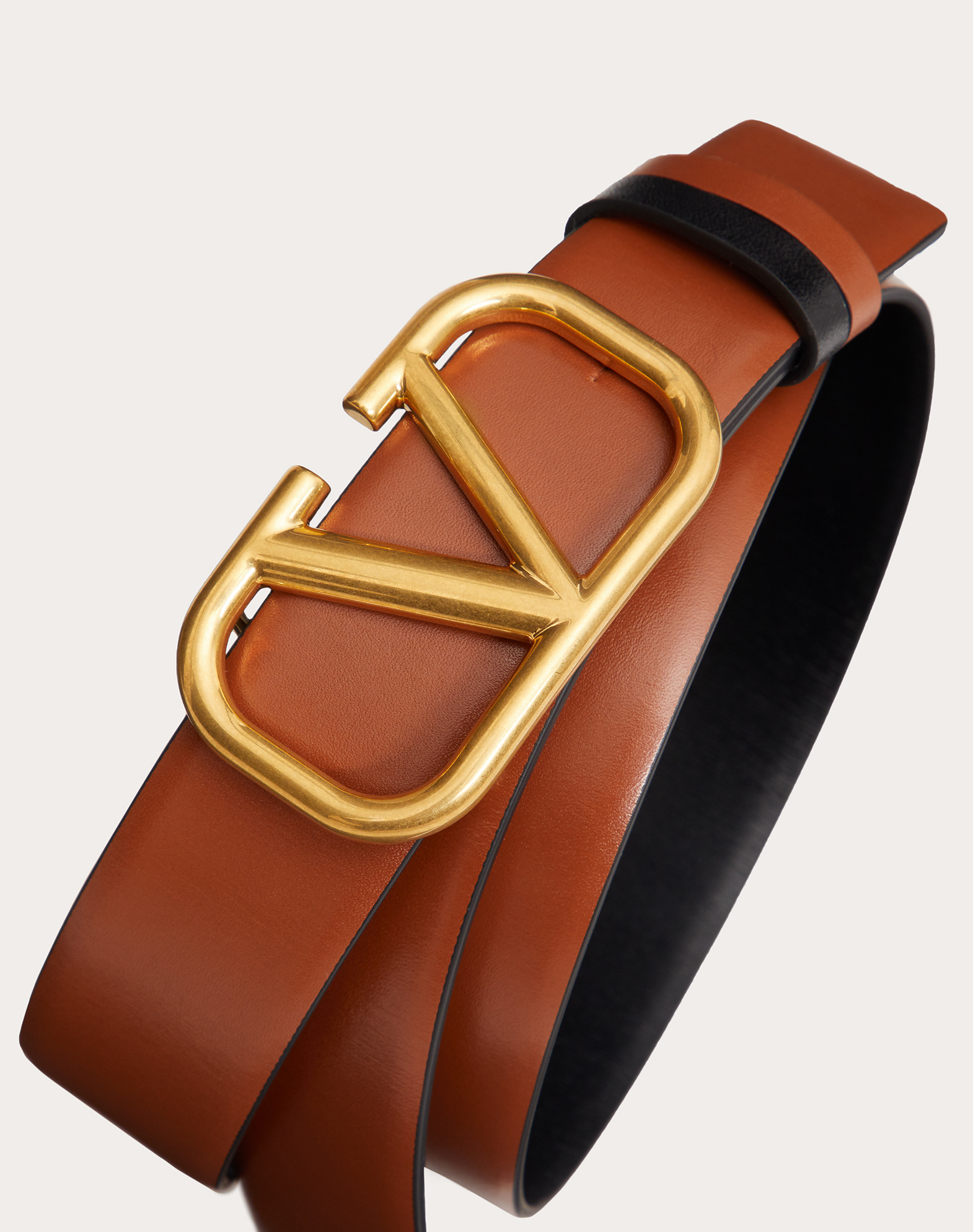 Valentino Vlogo Signature Leather Belt In Red