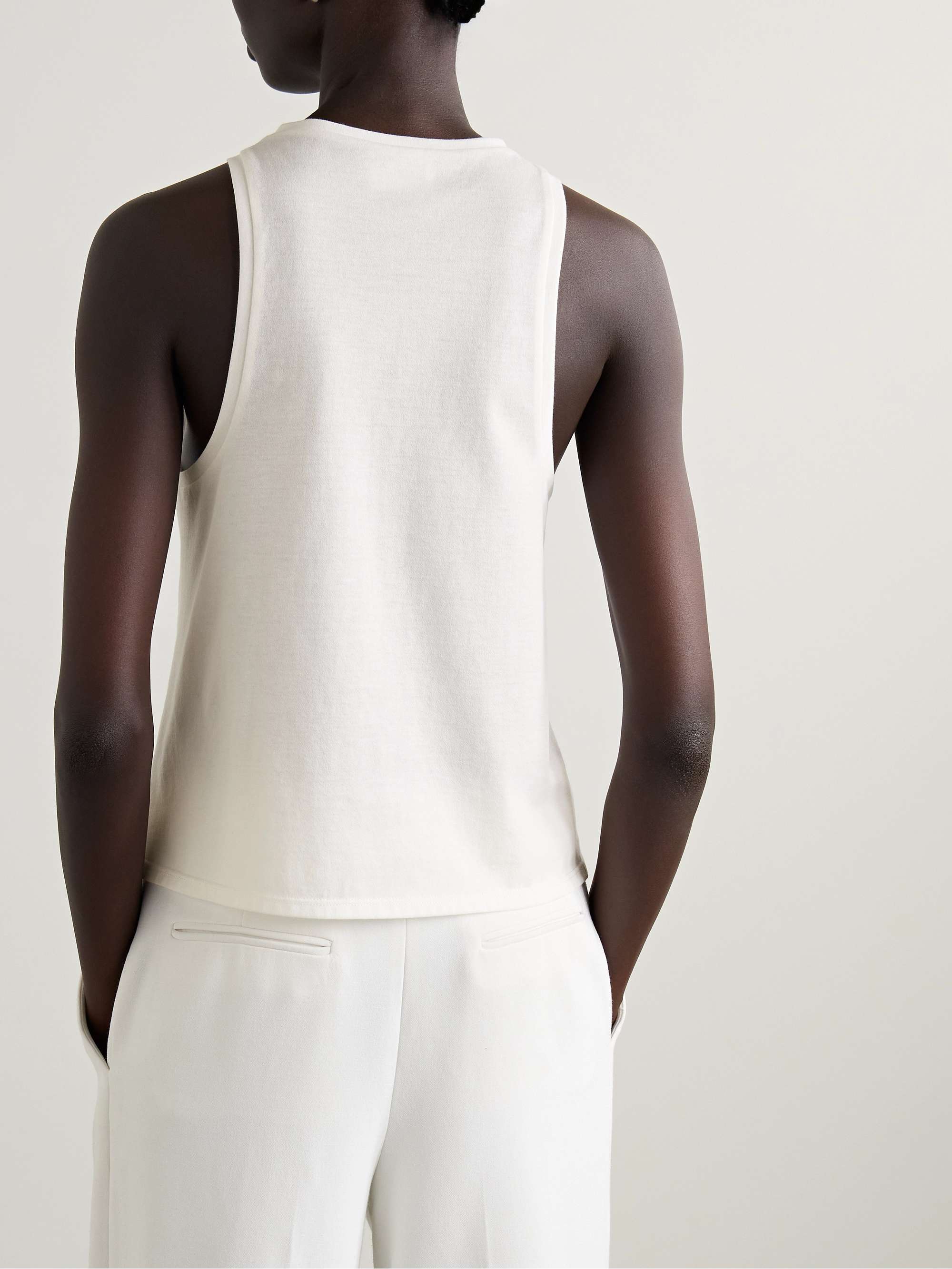 Khaite Netta Sleeveless Vest In White