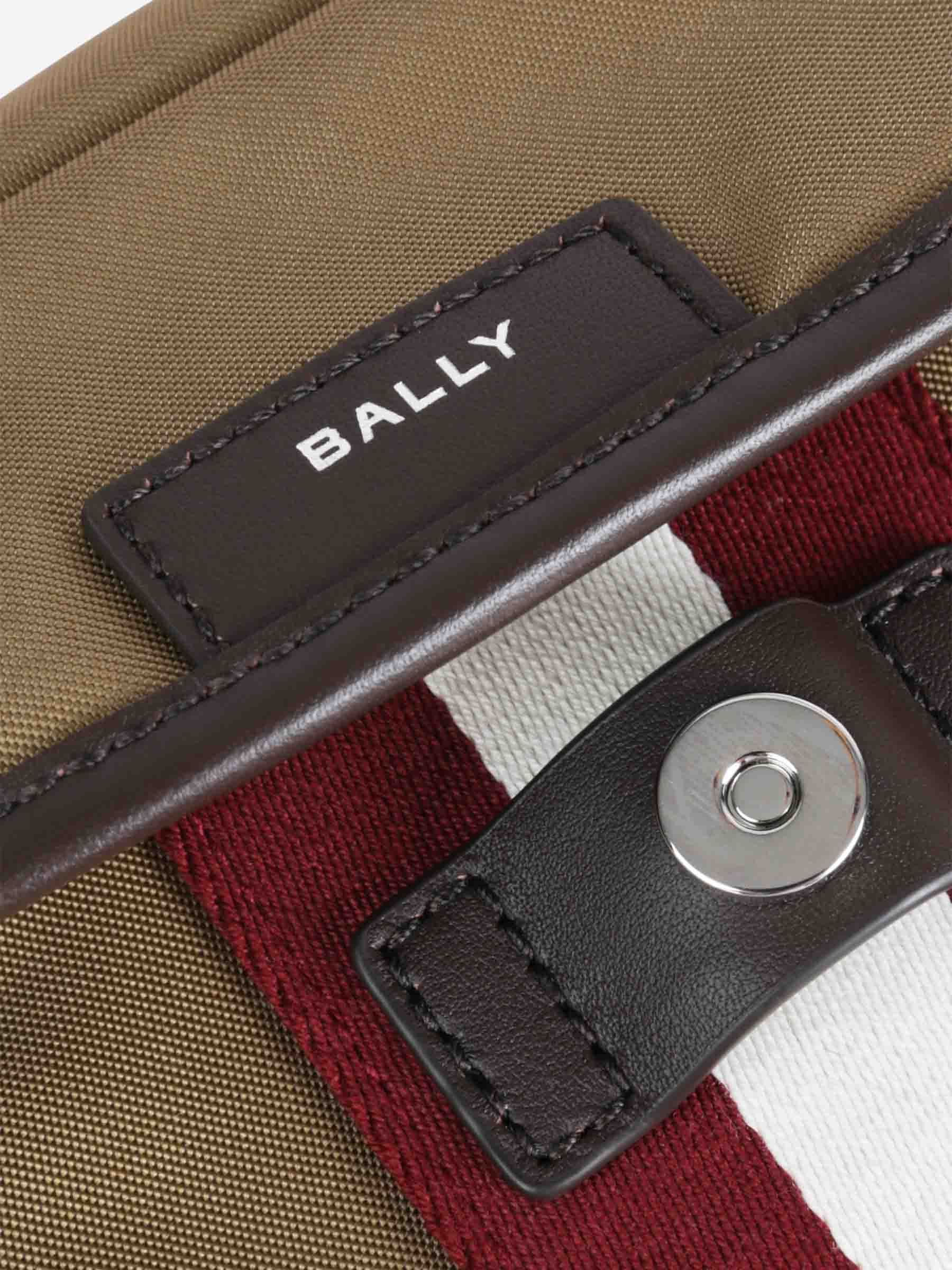 Bally Striped Shoulder Bag In Brown