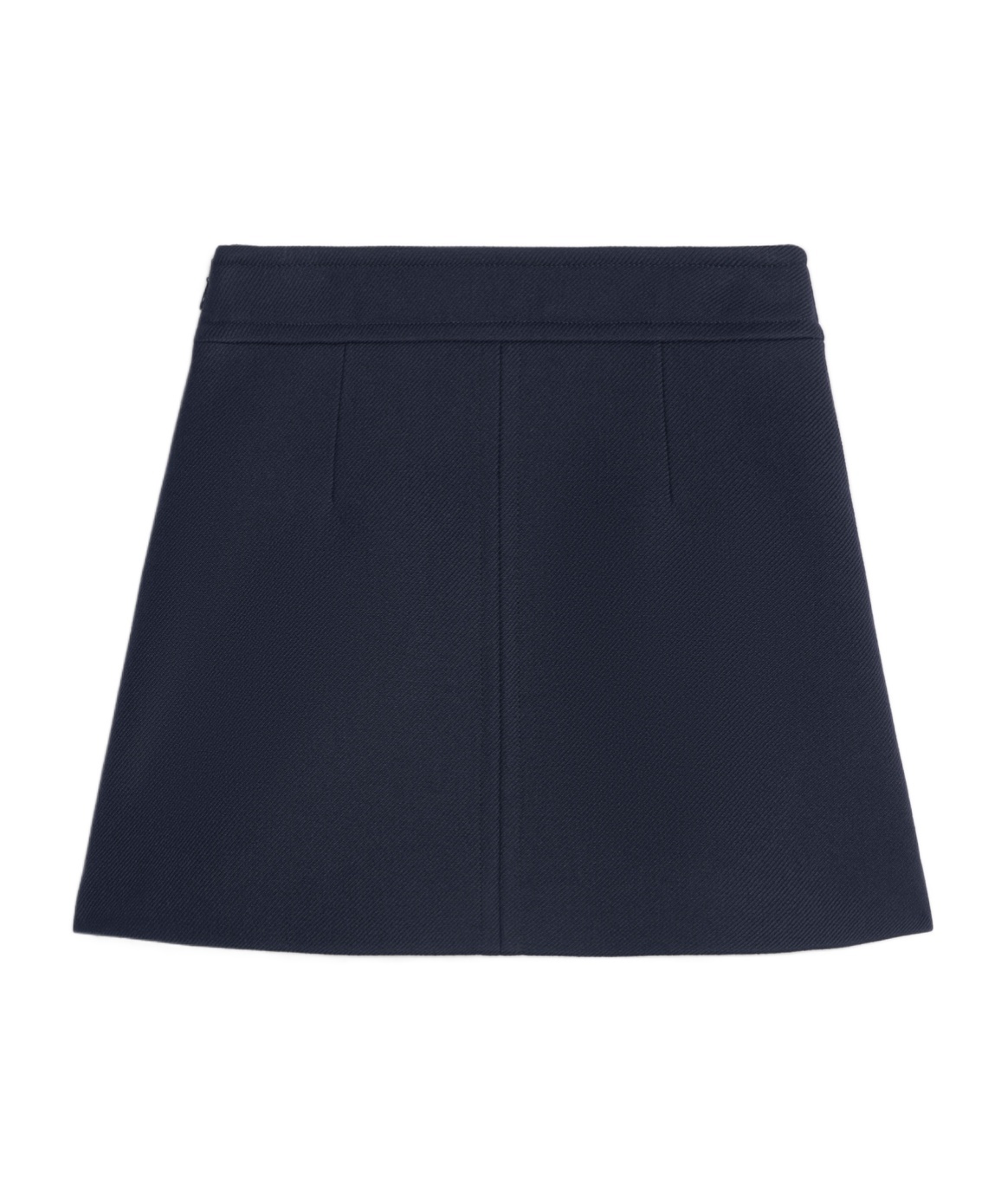 Celine Double-layer Wool Knitted Trapezoidal Mini Skirt In Black